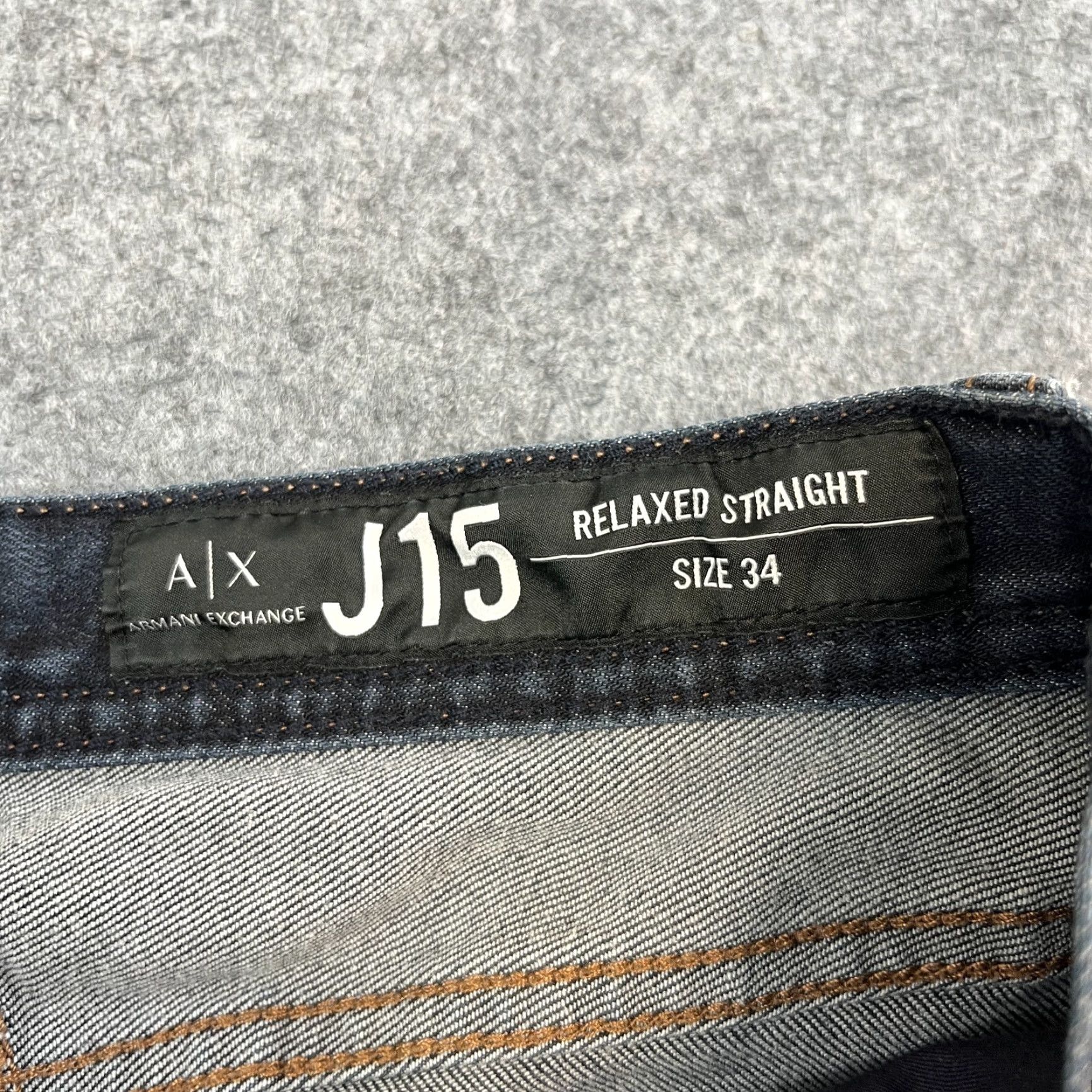 Armani Exchange Armani Exchange J15 Jeans Relaxed Straight 34 32 Dark Blue Denim Cotton Elastan Mens Regular 5-Pocket Size US 34 / EU 50 - 7 Thumbnail