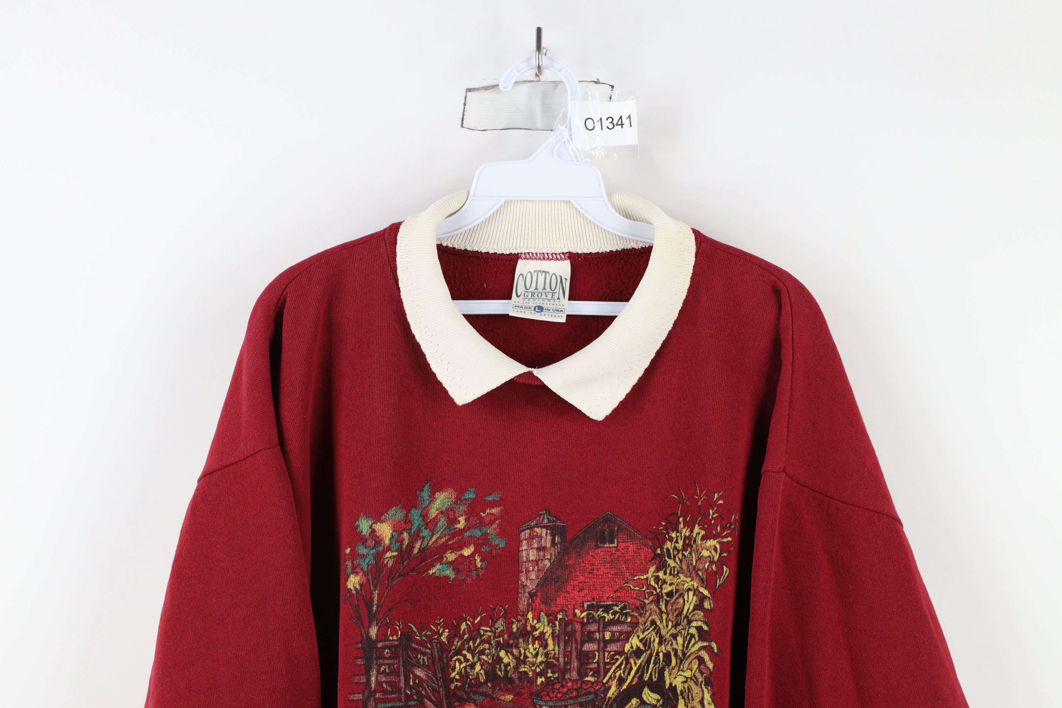 Vintage Vintage 90s Country Country Roads Collared Sweatshirt USA Size L / US 10 / IT 46 - 2 Thumbnail