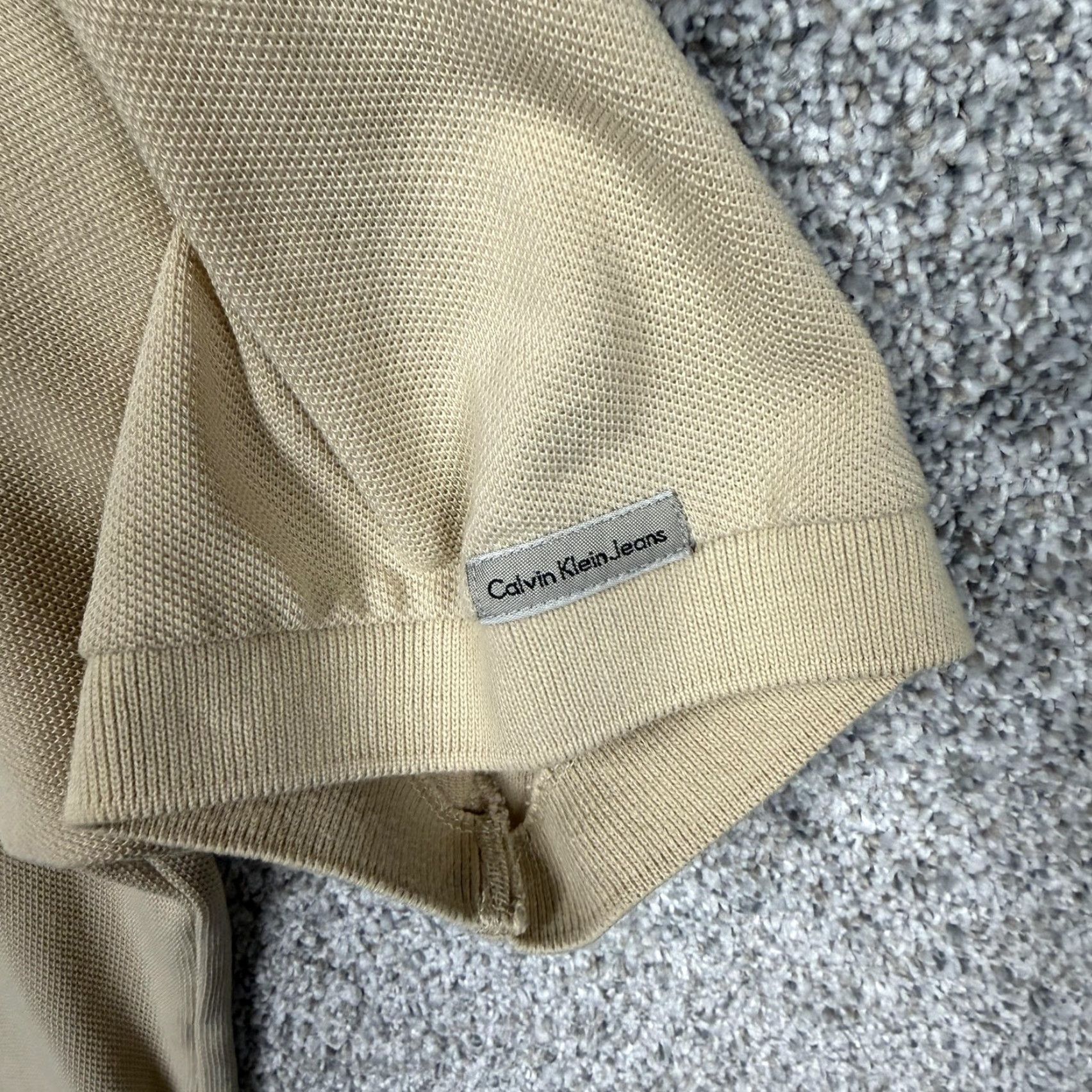 Vintage VINTAGE? No — Calvin Klein Jeans Polo Shirt Mens M Beige Golf Tennis Earthy Granola Boy Preppy Size US M / EU 48-50 / 2 - 4 Thumbnail