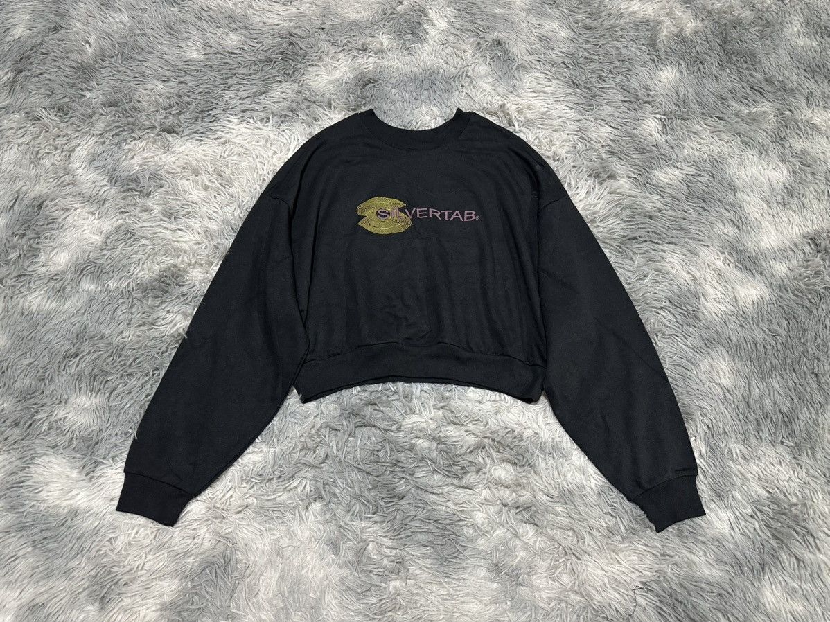 Levi's 🔥Y2K Levis Silvertab Cropped Sweatshirt Size US M / EU 48-50 / 2 - 1 Thumbnail