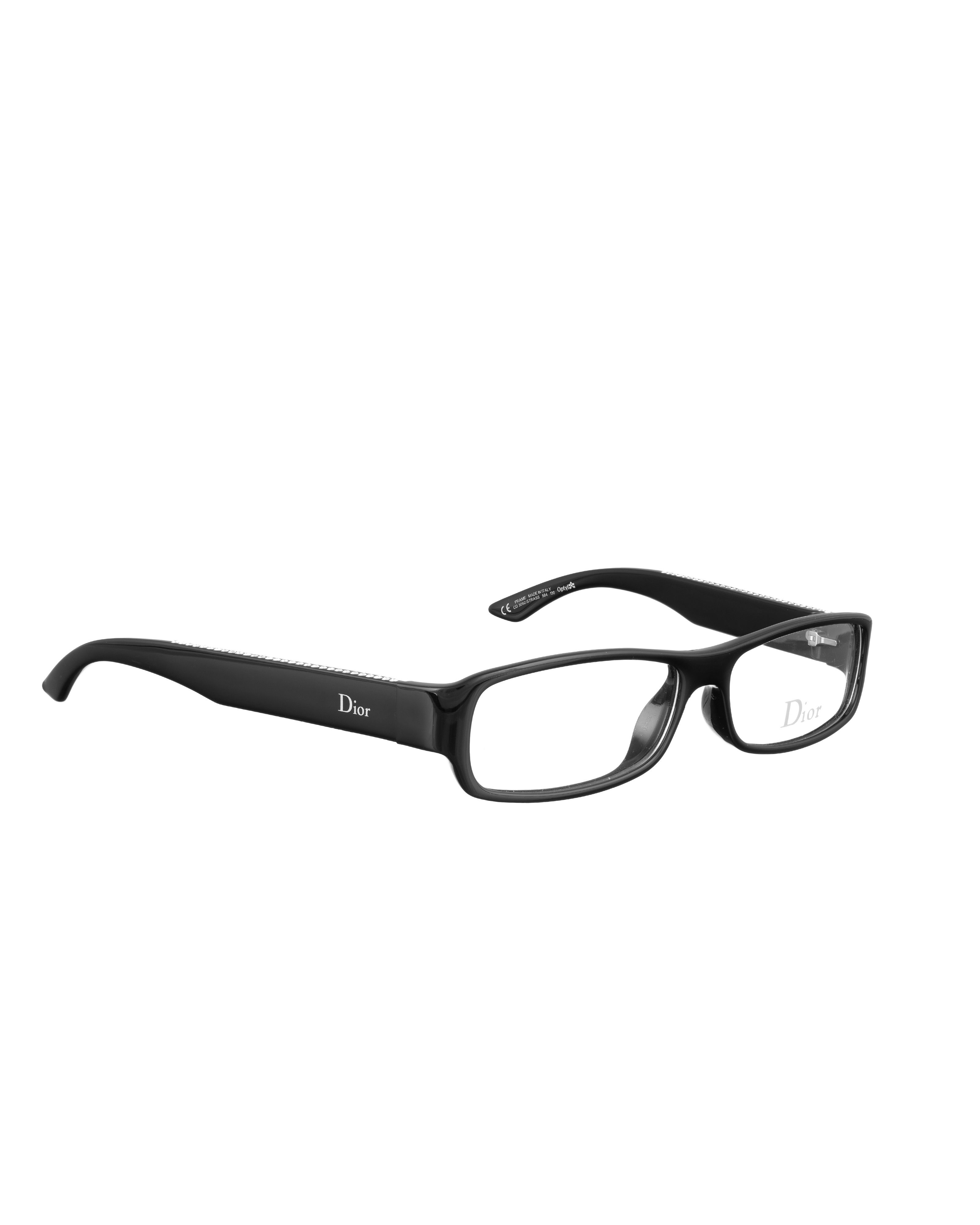Christian Dior Monsieur Christian Dior 00s Black Glasses with Silver Logo & Crystals Size ONE SIZE - 2 Thumbnail
