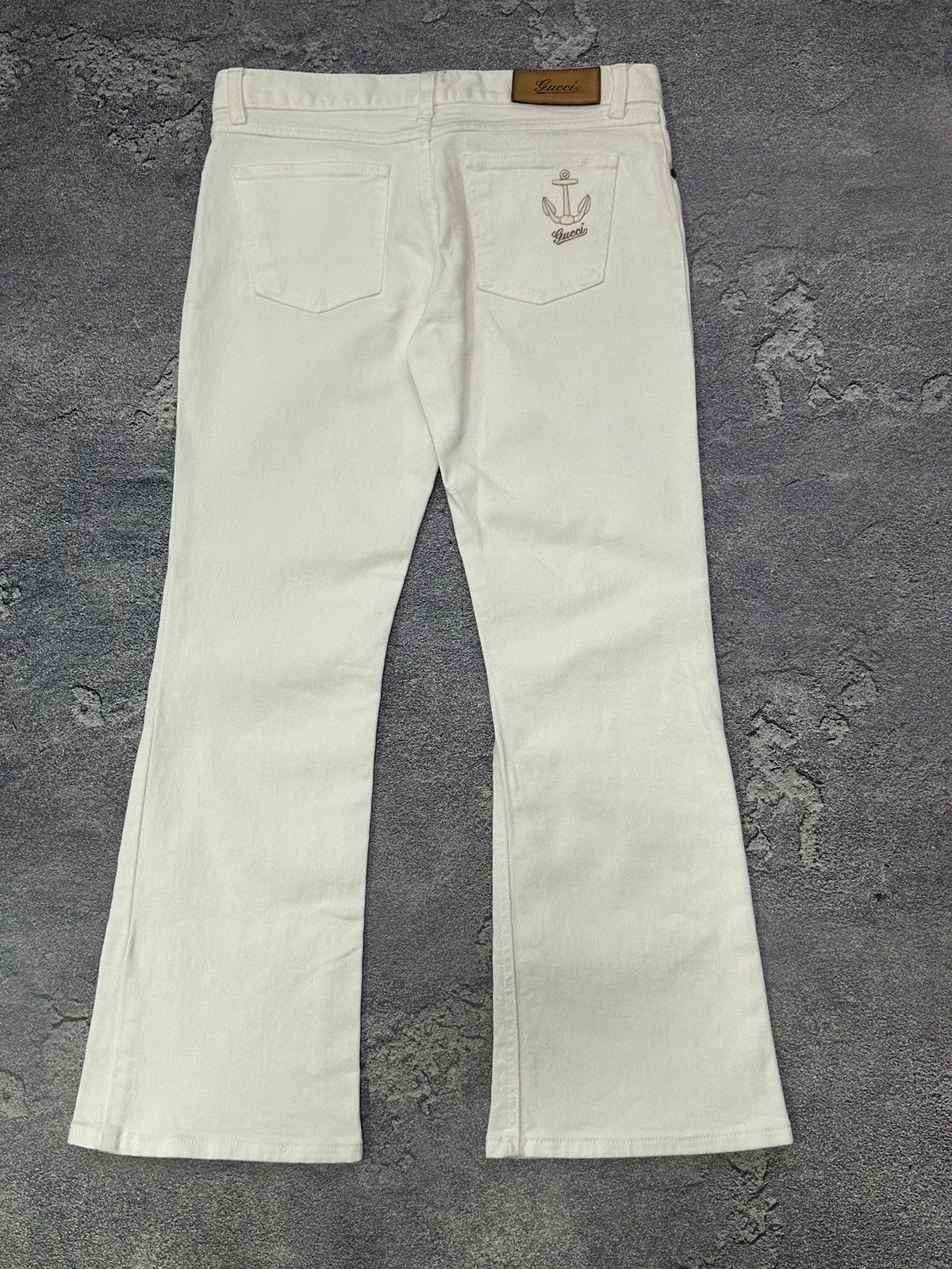 Gucci Vintage Gucci Anchor Sailor White Bootcut Jeans IT 42 Size 28" / US 6 / IT 42 - 2 Thumbnail