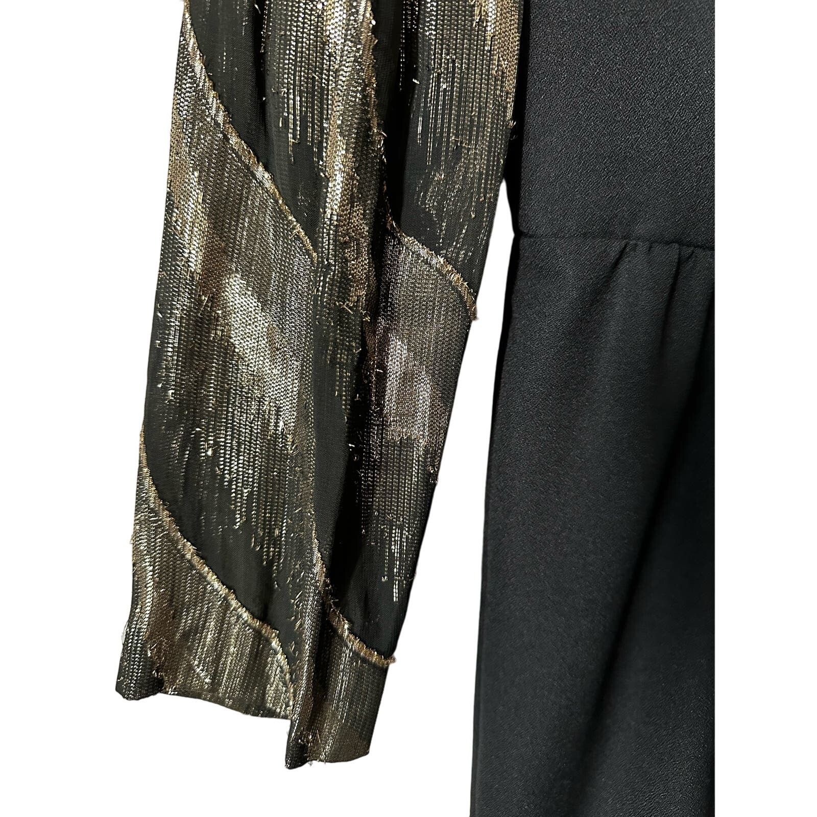 Vintage Black and Gold 70s Jumpsuit Wore by Tori Spelling Size Small Size 26" / US 2 / IT 38 - 8 Thumbnail