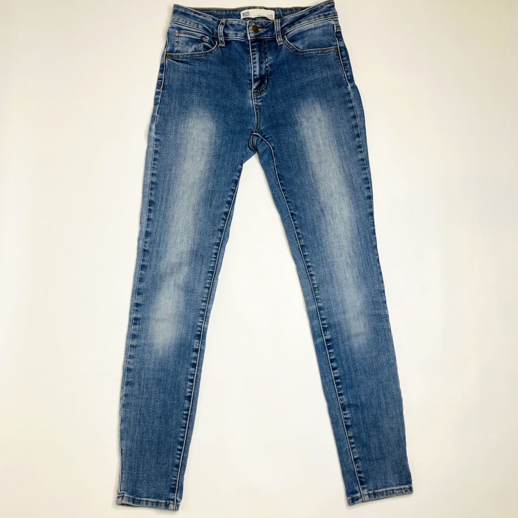 Rsq RSQ Jeans Womens Mid Rise Jeggings 25 28 Inseam Light Wash Blue Zip Closure 4.75" Leg Opening Denim 5-Pocket undefined Mens? Size 42" / US 20 - 2 Thumbnail