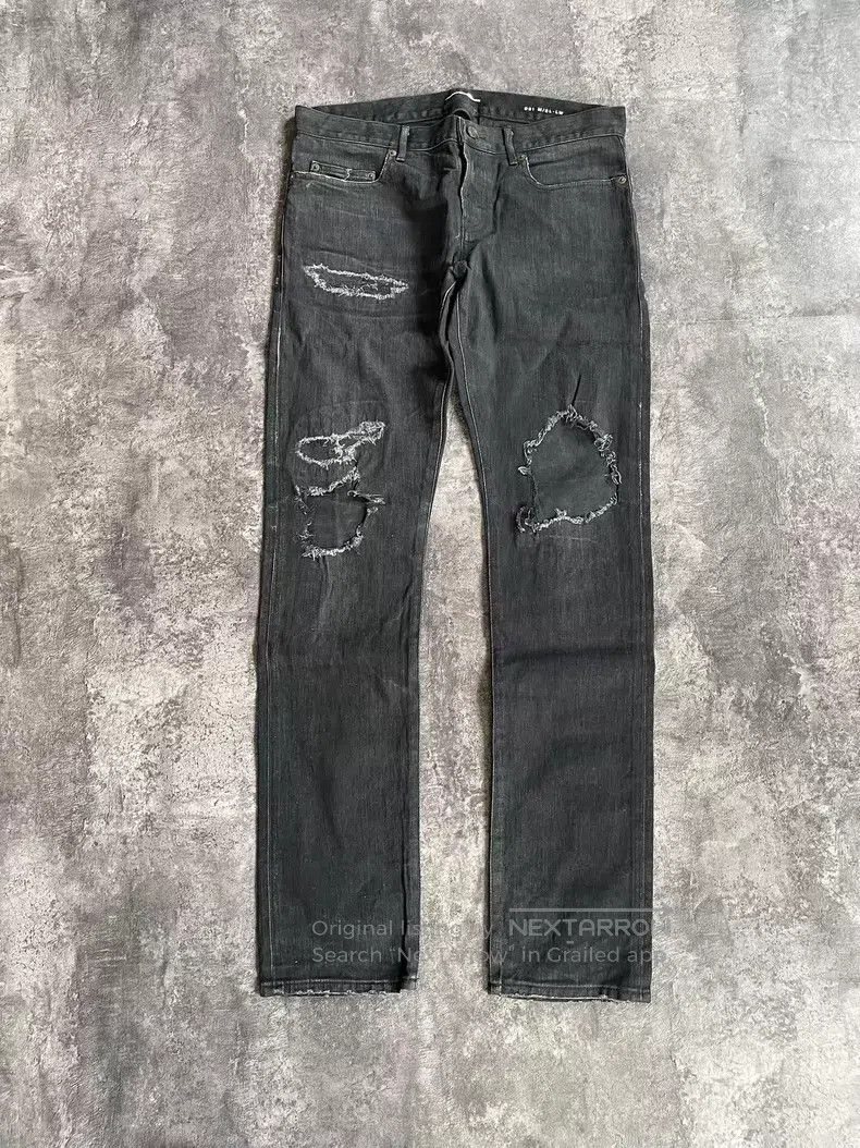 Saint Laurent Paris Saint Laurent Paris Black and Grey Faded Patch Destroyed D Size US 33 - 1 Thumbnail