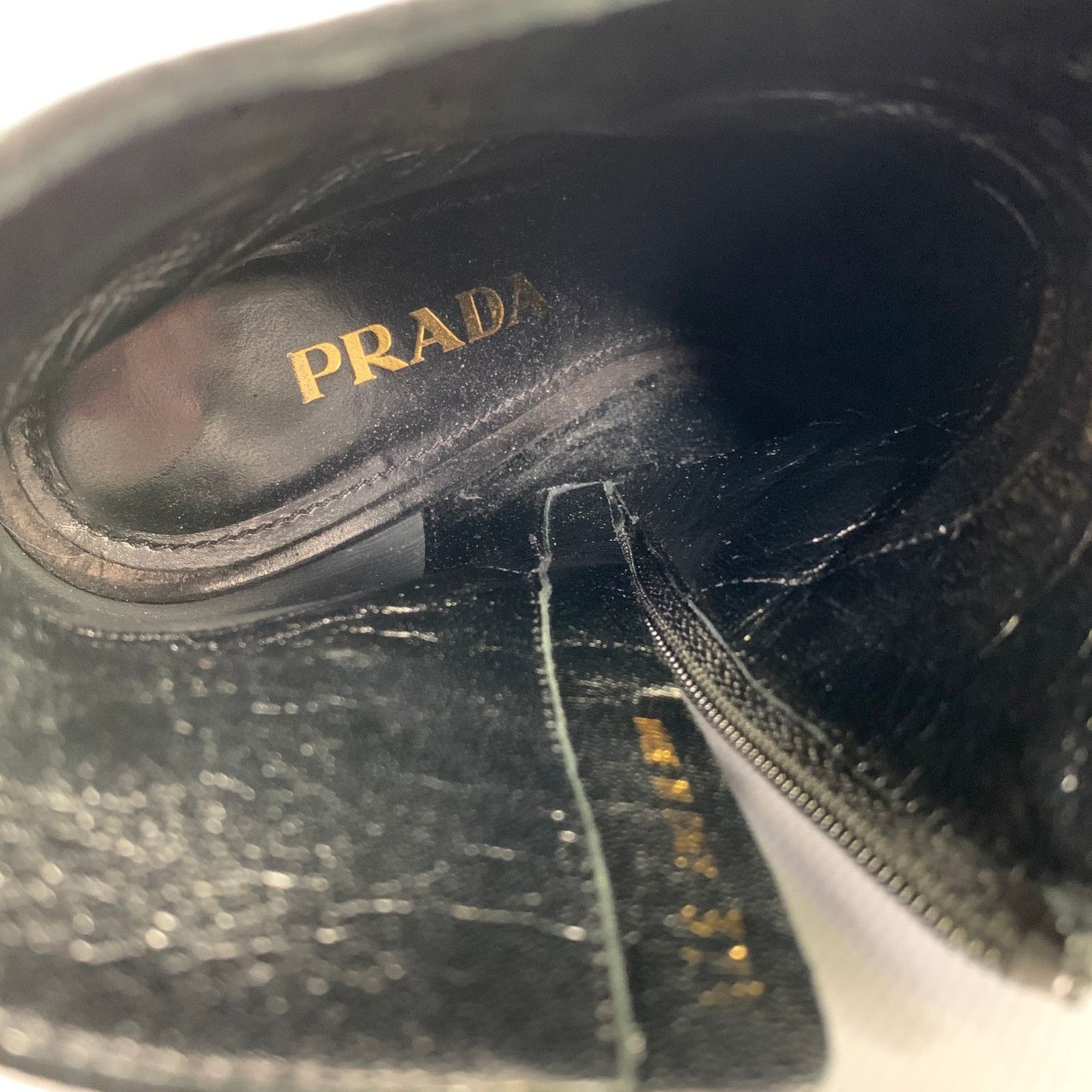 Prada PRADA Size 7.5 Black Suede Textured Side Zipper Boots Size US 7.5 / IT 37.5 - 9 Thumbnail