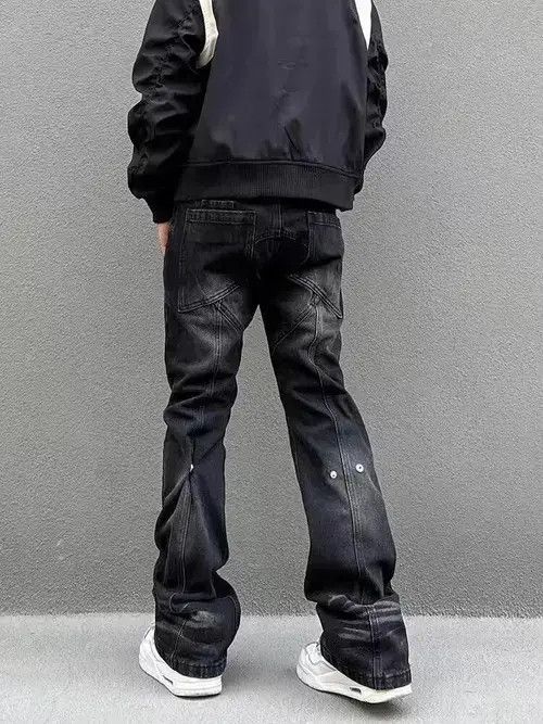 VIBE Street washed distressed patchwork micro-flare jeans Size US 32 / EU 48 - 1 Thumbnail