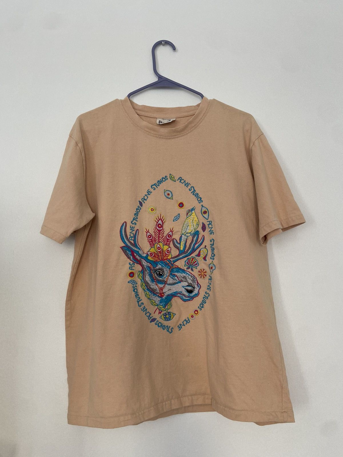Acne Studios Psychedelic Deer Embroidery Tee Shirt Size US L / EU 52-54 / 3 - 1 Thumbnail