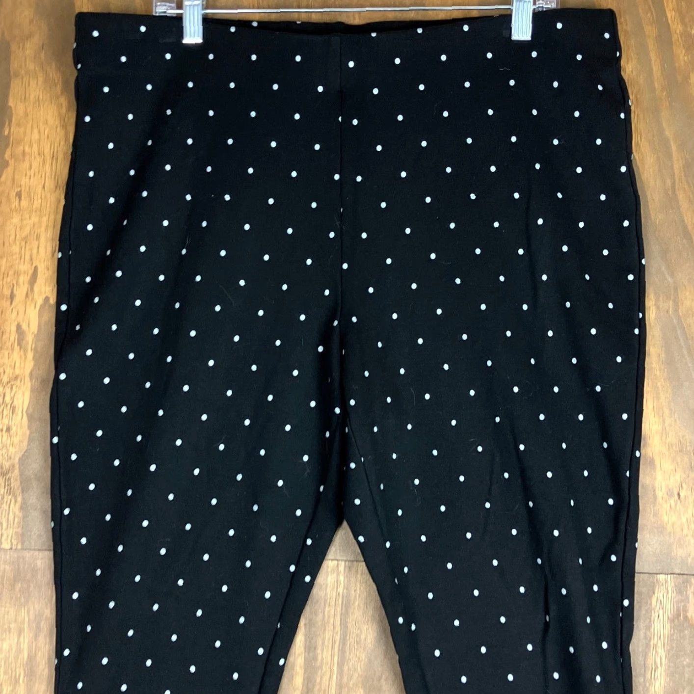 Vintage Chicos Womens Pants Black White Polka Dot Pull On High Rise Ankle Stretch 3 Size 25" / US 0 / IT 36 - 2 Thumbnail