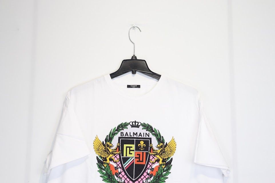 Balmain o1rshd1 Crest Logo Sweater / 374 Saint-Honore in White Size US M / EU 48-50 / 2 - 3 Thumbnail