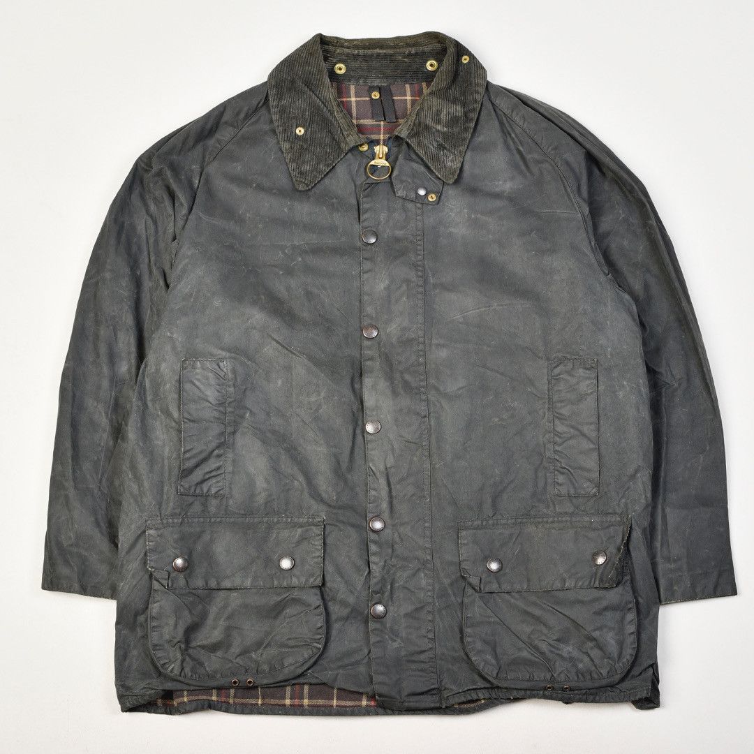 image of Barbour Beaufort Waxed Jacket Blue C48, Men's (Size XL)