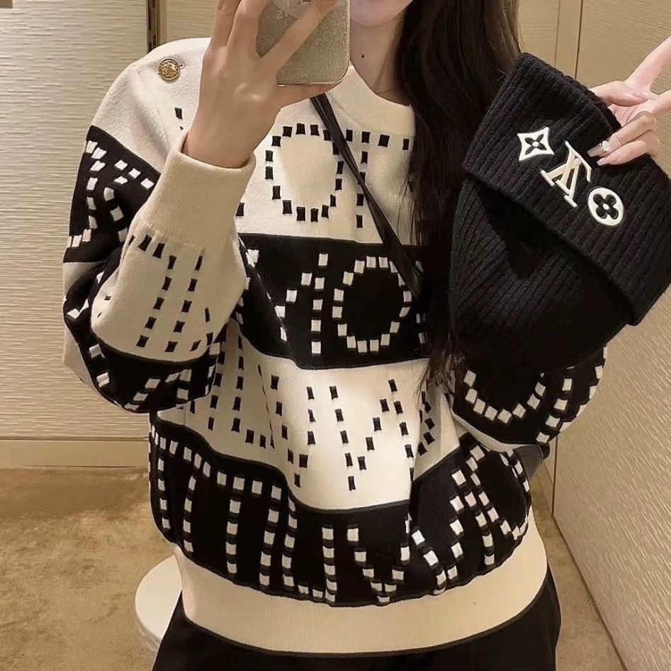 Louis Vuitton LV mar211 gold-buckle jacquard wool sweater XS Size XS / US 0-2 / IT 36-38 - 8 Thumbnail