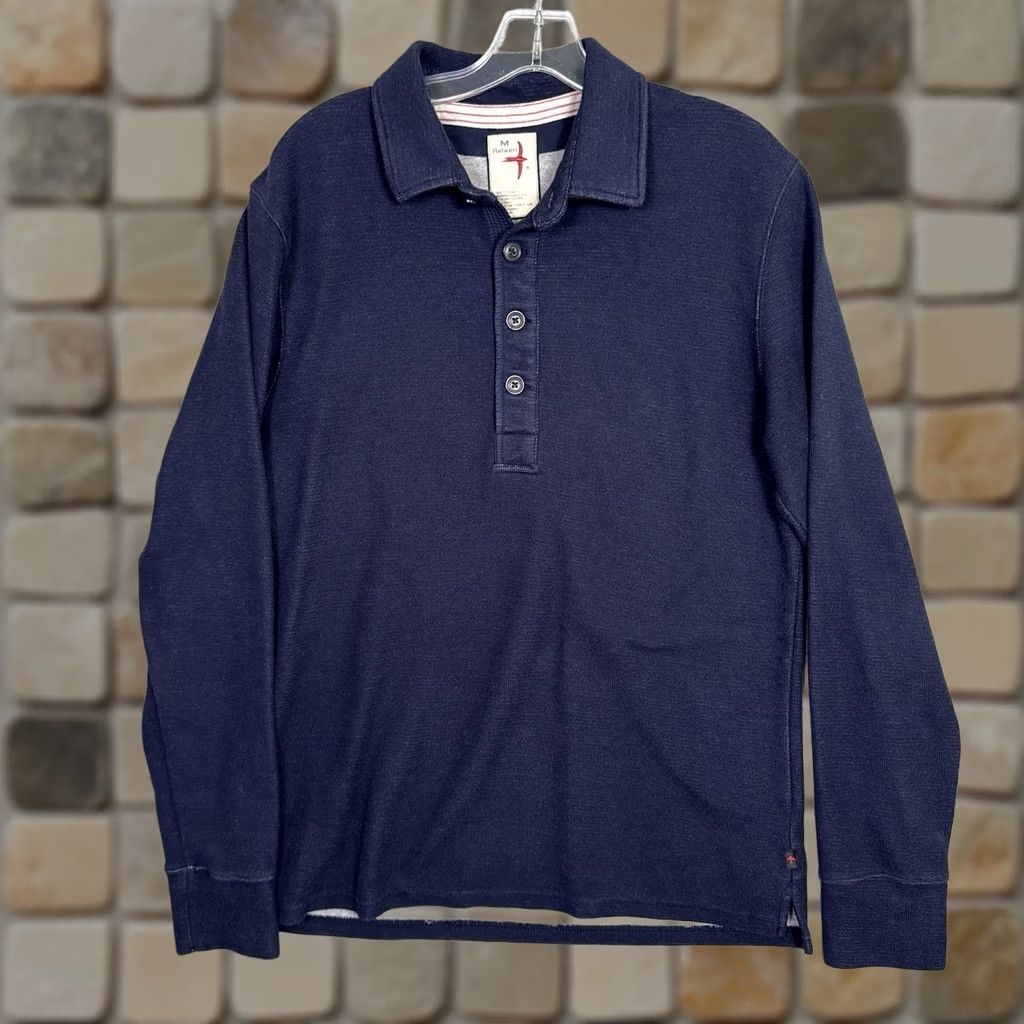 Relwen Relwen Blue Mens Polo Henley Knit Sweater - Huckberry Size US M / EU 48-50 / 2 - 1 Thumbnail