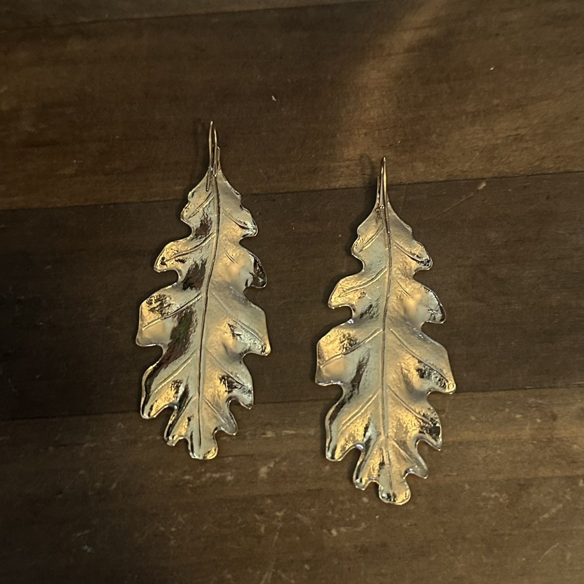 Other Long golden dangling oak leaf earrings Size ONE SIZE - 3 Thumbnail