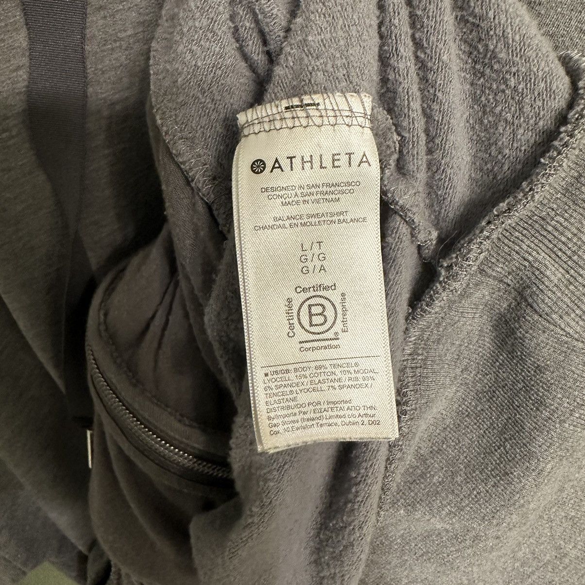 Athleta Athleta Gray Women’s Balance Hooded Zip Sweatshirt Size L / US 10 / IT 46 - 4 Thumbnail
