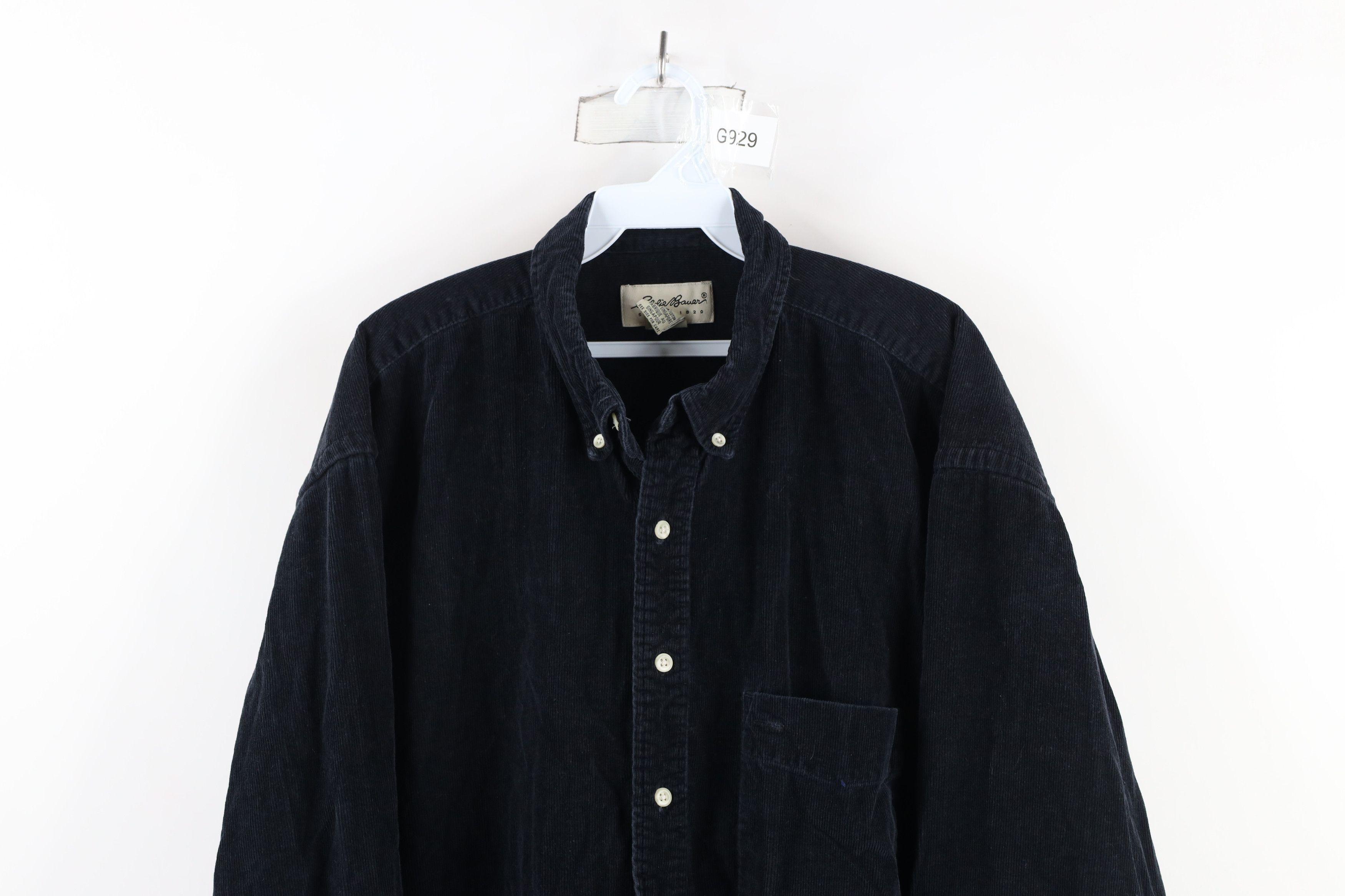 Eddie Bauer × Vintage Vintage 90s Eddie Bauer Collared Button Down Shirt Black Size US XL / EU 56 / 4 - 2 Thumbnail