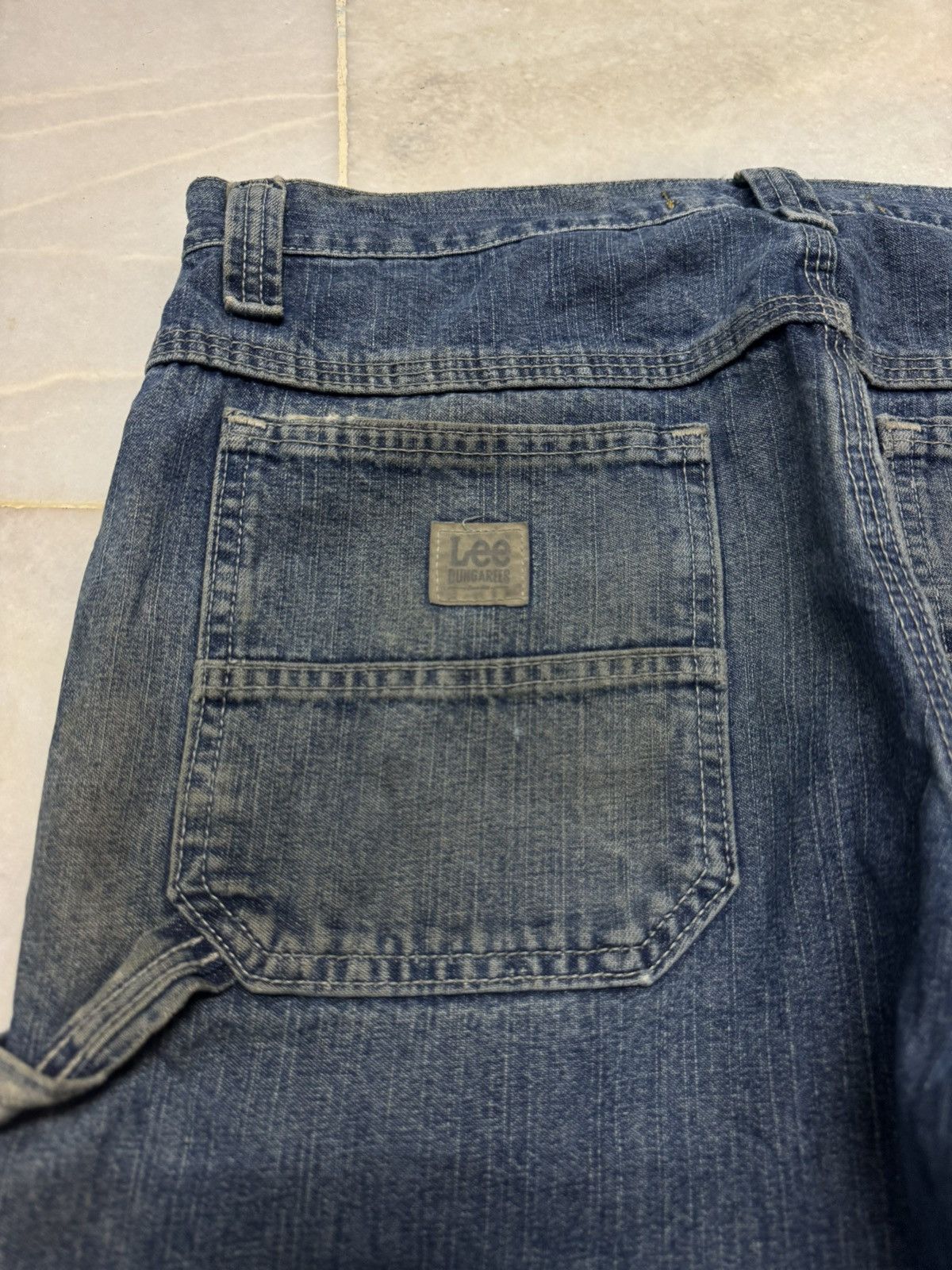 Lee BAGGY💥90s STYLE LEE DUNGAREES CARPENTER RUSTY INSANE MUDWASH Size US 32 / EU 48 - 14 Thumbnail