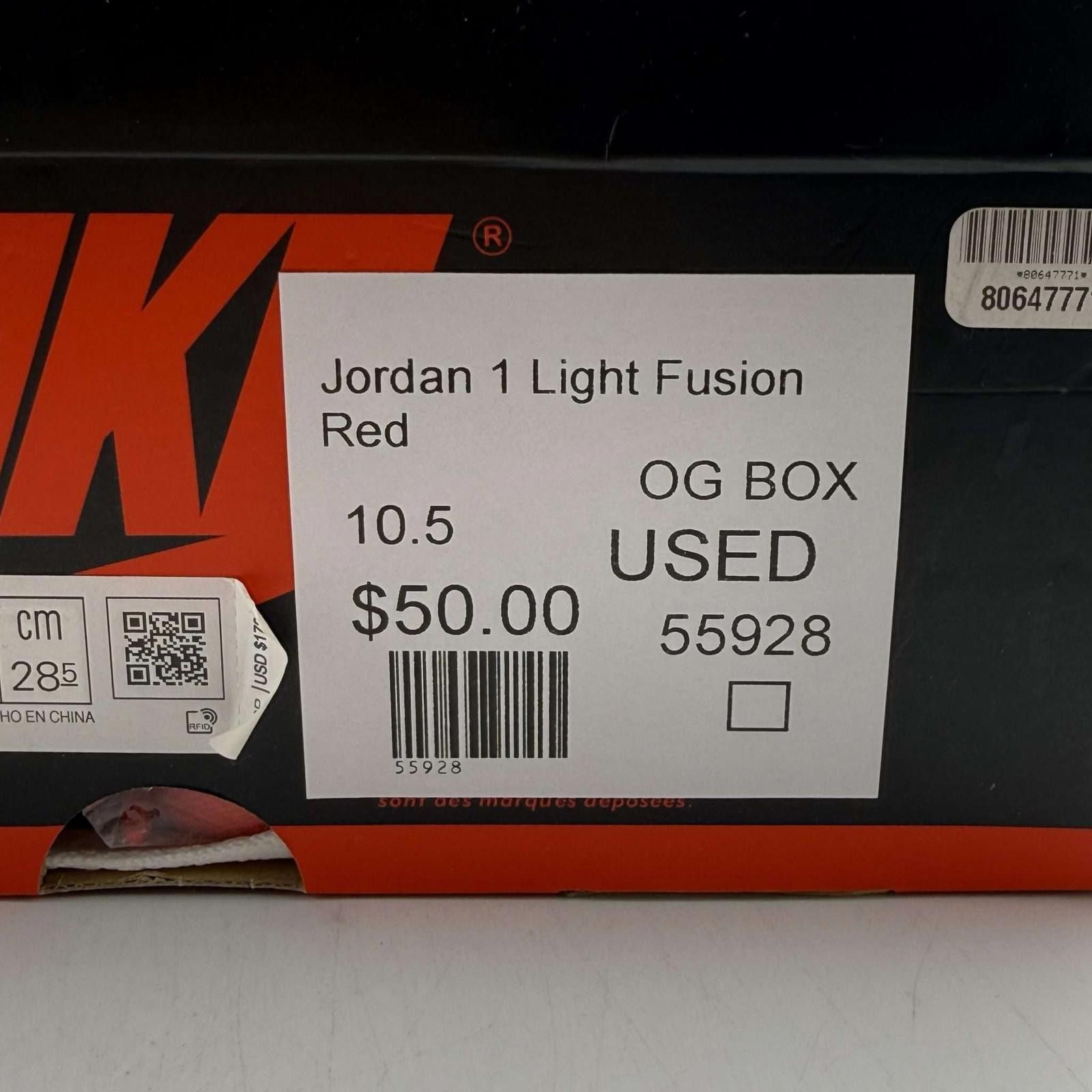Nike Nike Air Jordan 1 Light Fusion Red 10.5 Used with Box Size US 10.5 / EU 43-44 - 9 Thumbnail