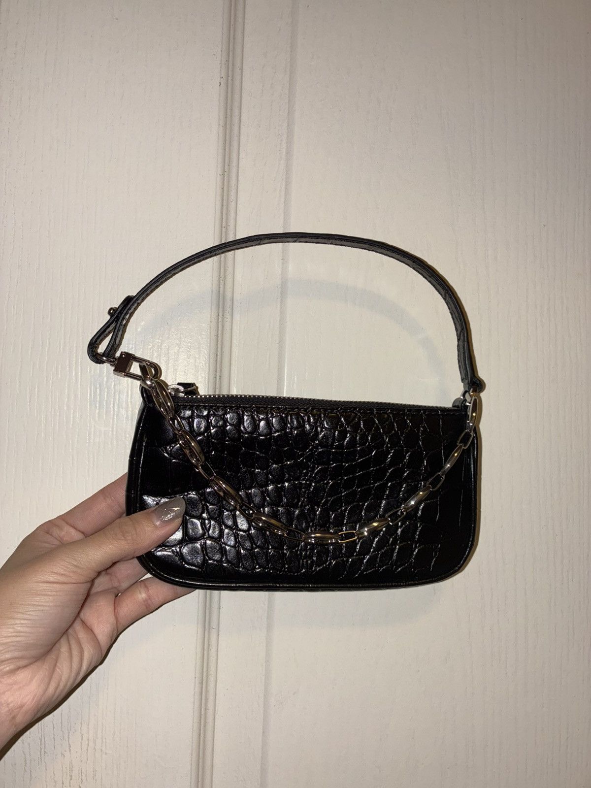 By Far Mini Rachel Croc Embossed Leather Bag Size ONE SIZE - 2 Thumbnail