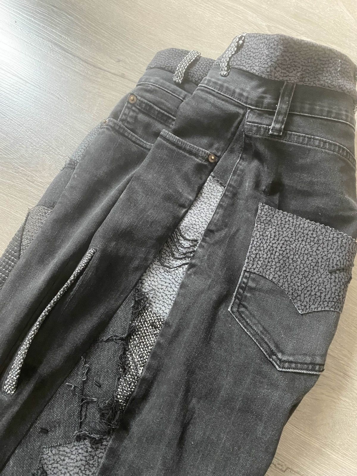 Handmade Jeans with Pearls & Leopard Waistband Size US 32 / EU 48 - 8 Thumbnail