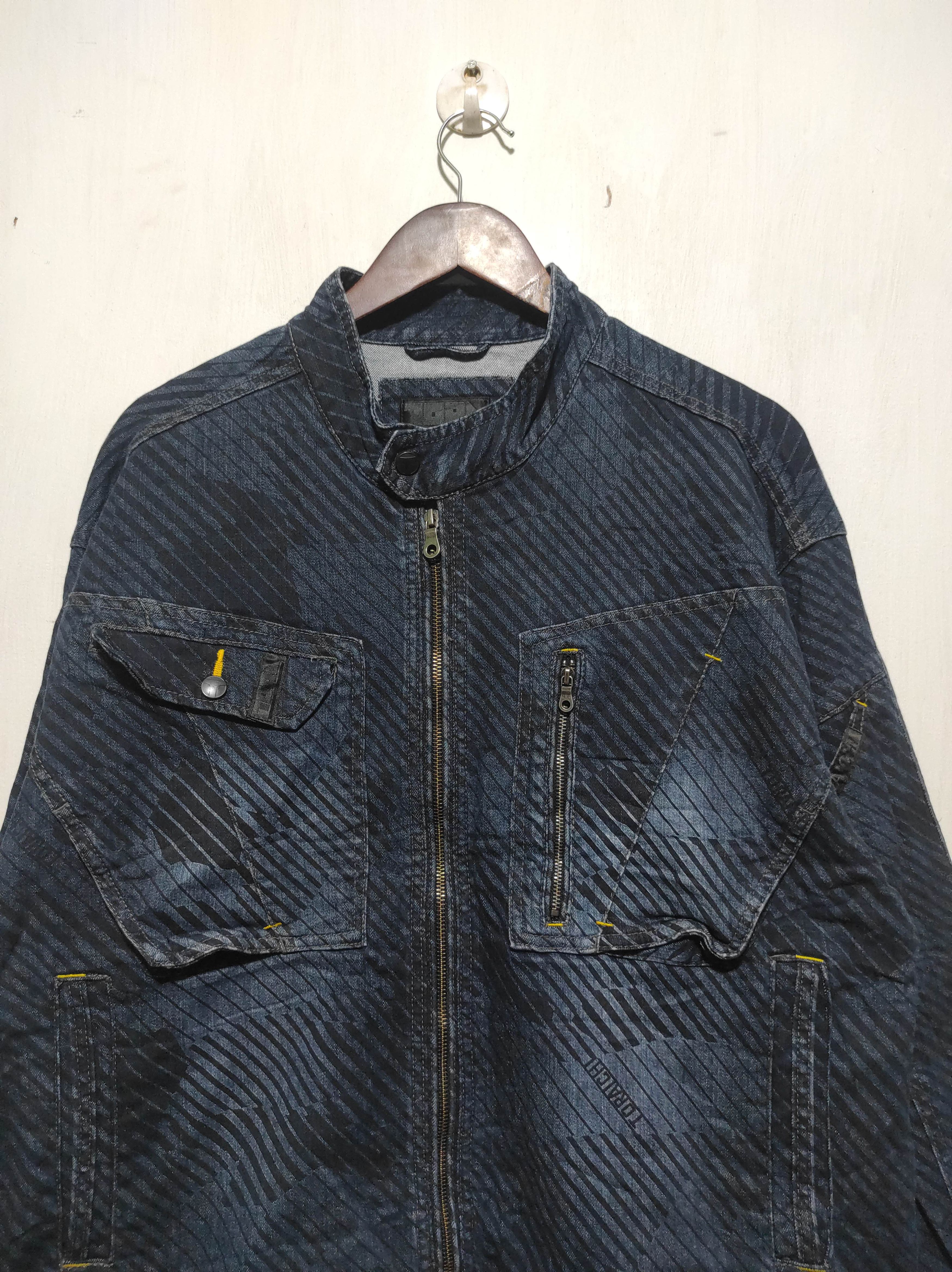 Japanese Brand Tora by Toraichi striped biker denim jacket Size US L / EU 52-54 / 3 - 3 Thumbnail