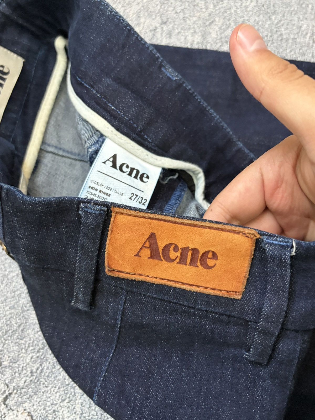Acne Studios Acne Studios Skin Rinse Dark Blue Indigo Back Zip Jeans 27 Size 27" / US 4 / IT 40 - 5 Thumbnail