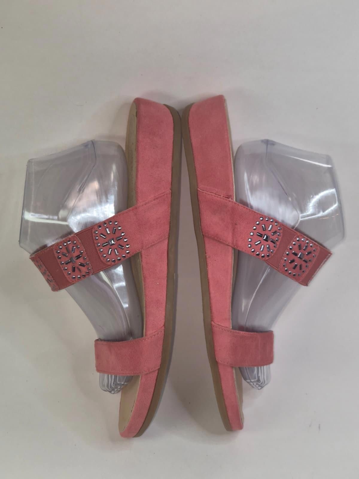 Other Catherines Sandals Women's Sz10 Wide Suede Rhinestone Boho Size US 10 / IT 40 - 3 Thumbnail