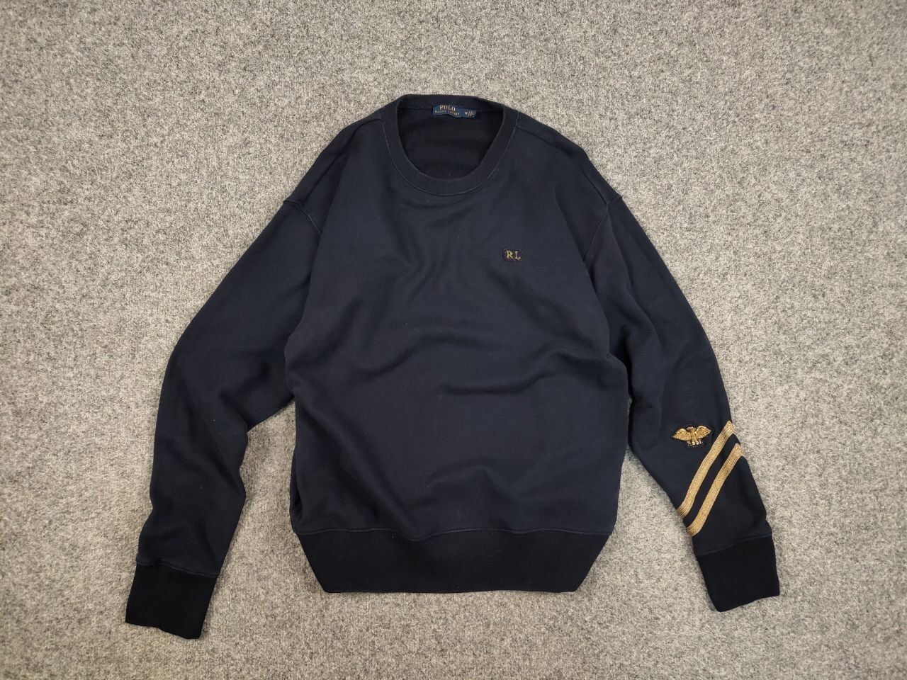 Polo Ralph Lauren Polo Ralph Lauren nau Blue Logo Crew Check Sweatshirt Size US M / EU 48-50 / 2 - 13 Thumbnail