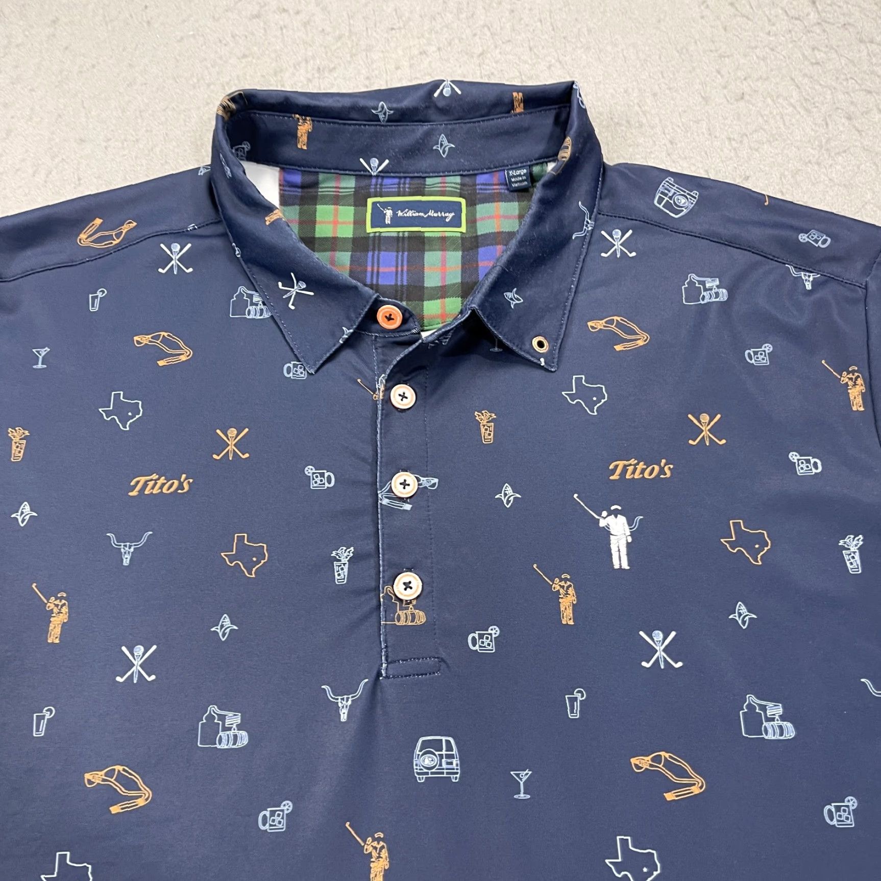 Vintage William Murray Polo Shirt Mens XL Blue Polo Golf Stretch Shirt Size US XL / EU 56 / 4 - 2 Thumbnail