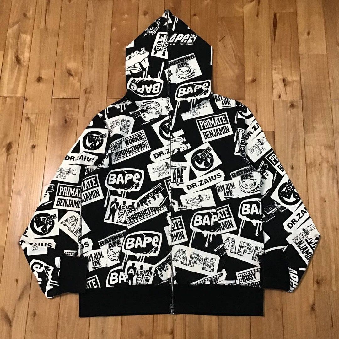 Bape × Nigo BAPE Mix logo full zip hoodie a bathing ape NIGO | Grailed