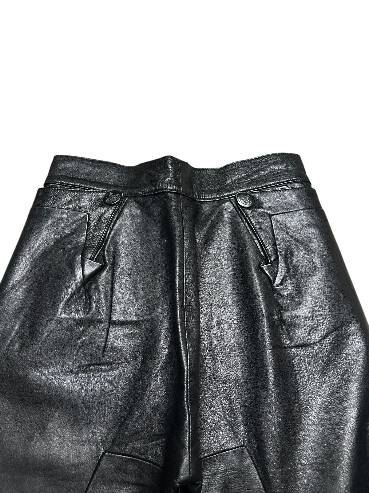 Vivienne Westwood 90s Sailor Leather Trousers Size 28" / US 6 / IT 42 - 12 Thumbnail