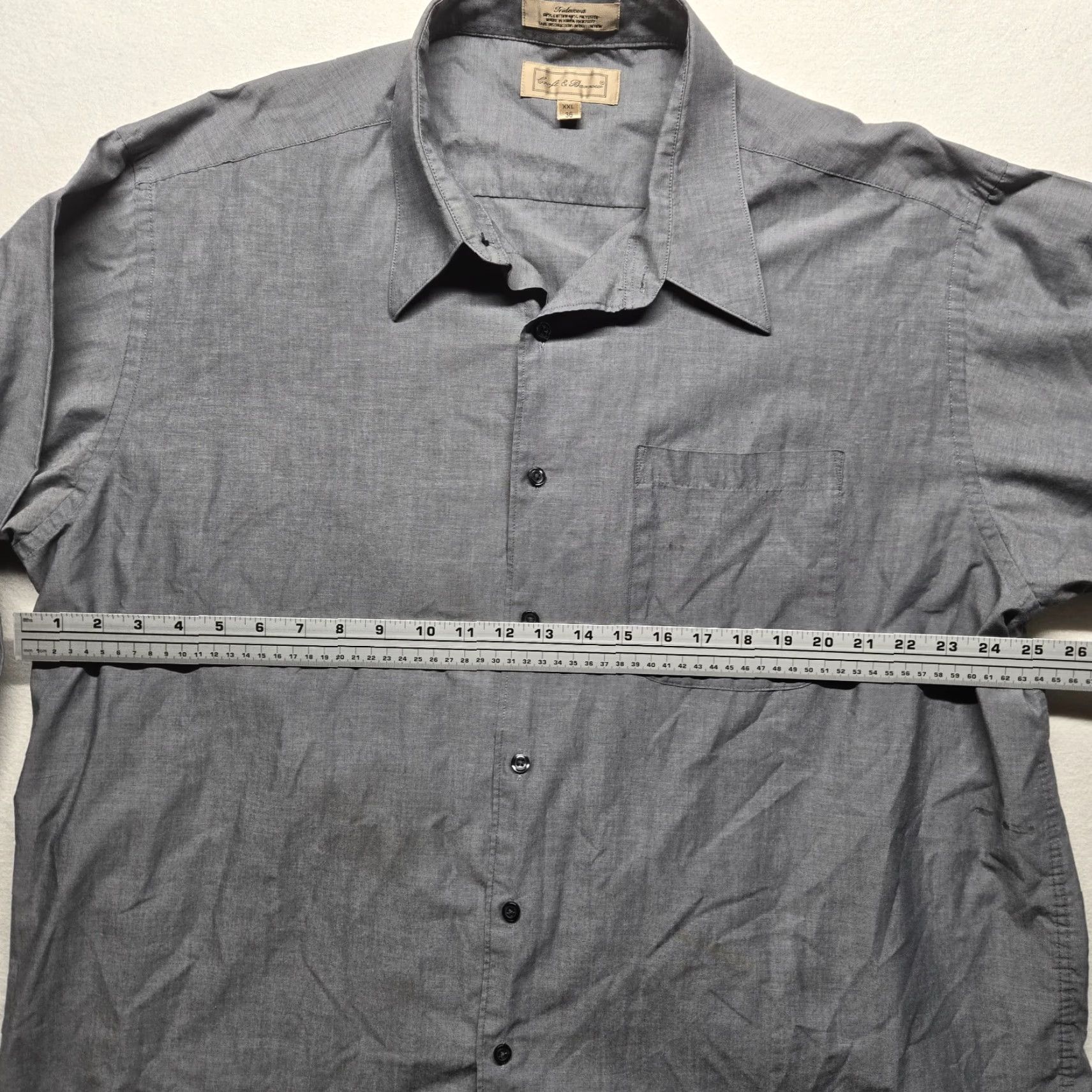 Croft & Barrow VINTAGE Croft & Barrow Button-Up Shirt Solid Gray Long Sleeve Adult Men 2XL Button-Front, Collared Cotton Blend Casual/Business Shirt BMens Size US XXL / EU 58 / 5 - 4 Thumbnail