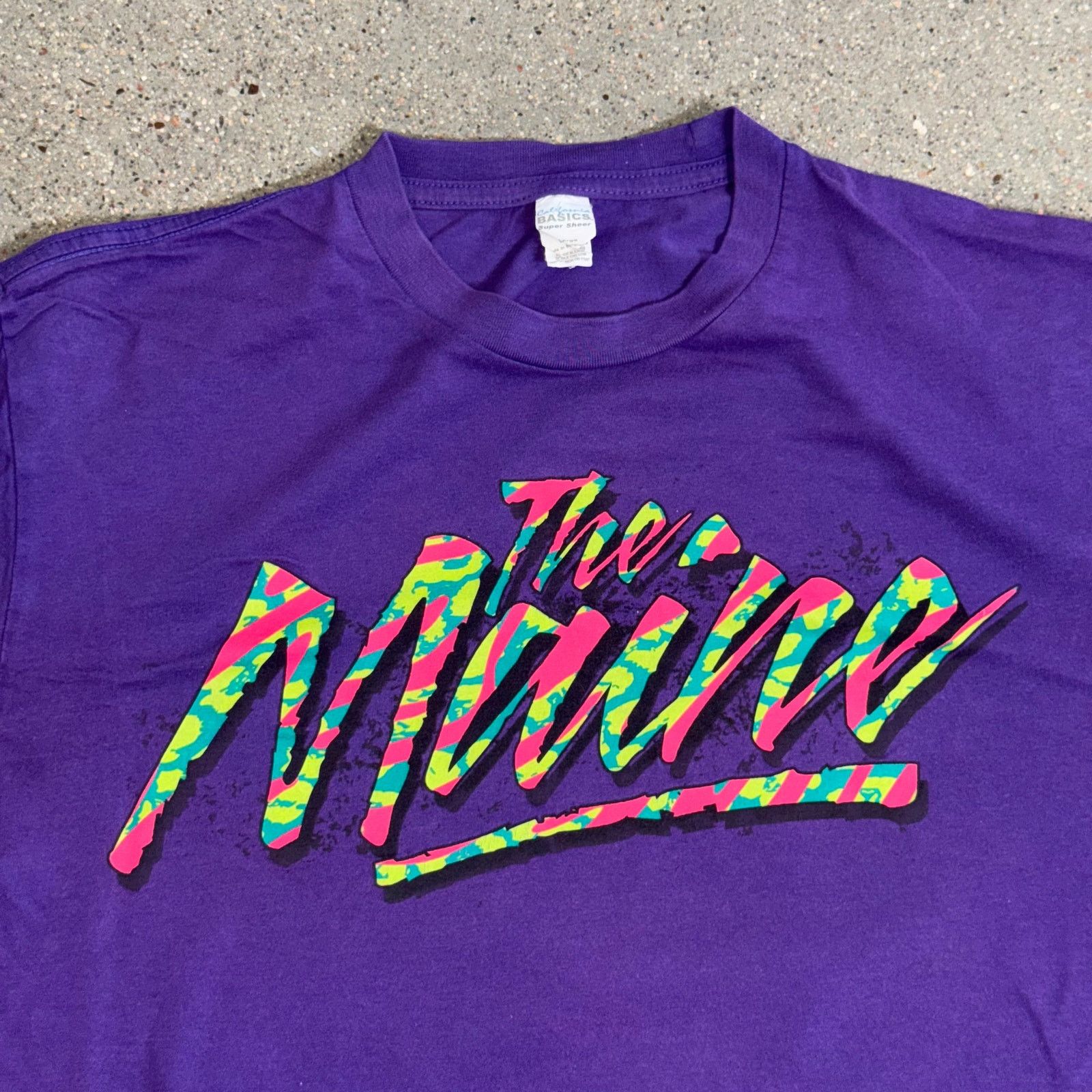 Vintage Vtg 80s 90s The Maine Mens Large T-Shirt Neon Graphic Purple Size US L / EU 52-54 / 3 - 2 Thumbnail