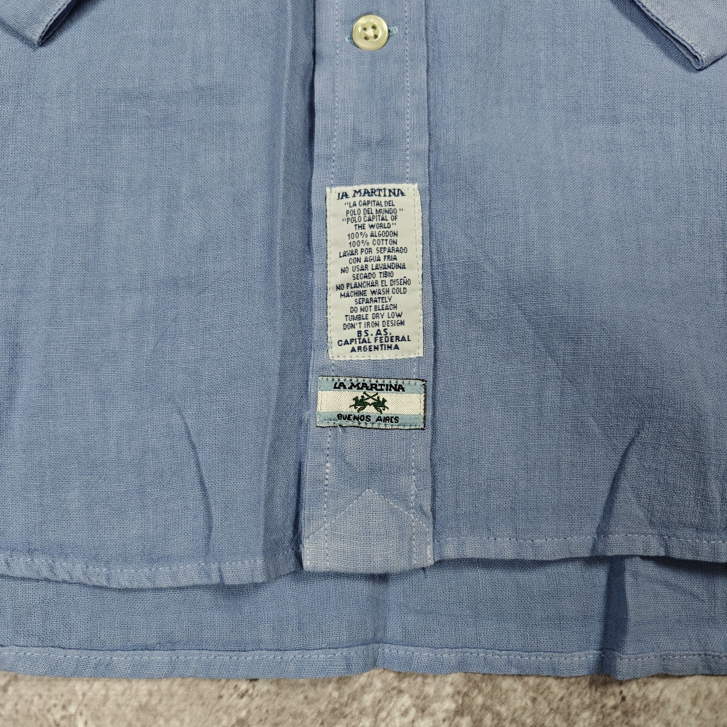 La Martina La Martina Linen Shirt Buenos Aires Collared Blue size L Size US L / EU 52-54 / 3 - 4 Thumbnail