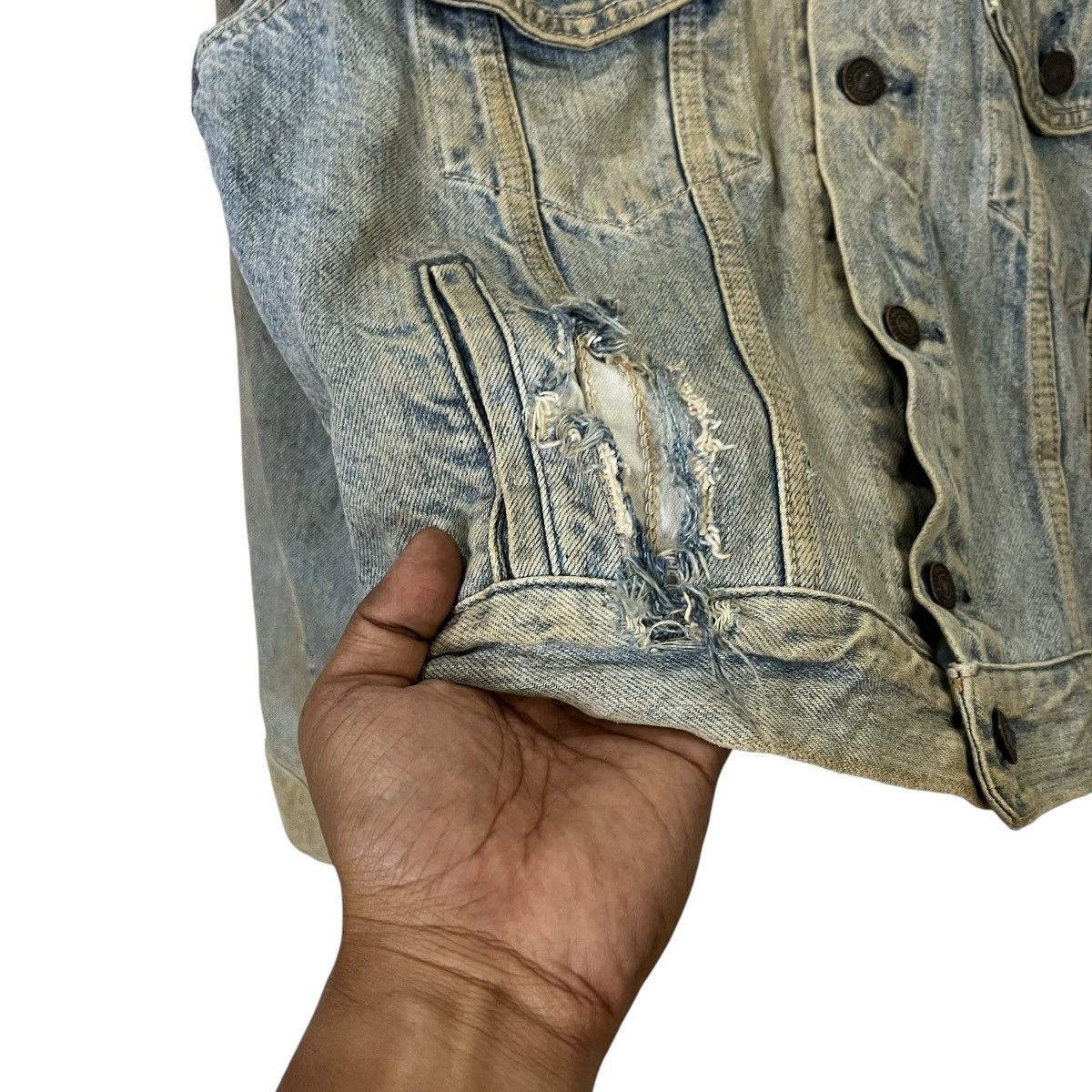Edwin Vintage 90s Edwin Distressed Denim Jacket Size US M / EU 48-50 / 2 - 4 Thumbnail