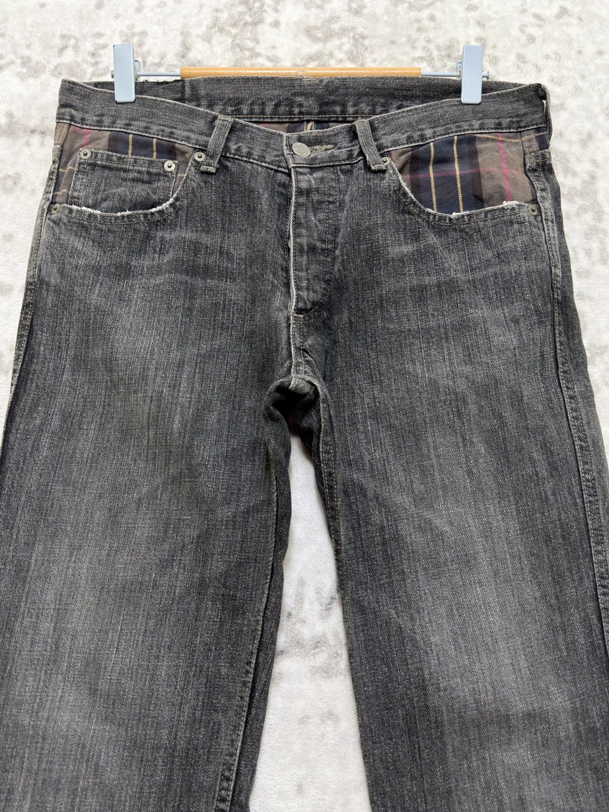 Japanese Brand Vintage WWL EVERYDAY Tartan Checked Zipper Ankle Denim Pant Size US 31 - 3 Thumbnail