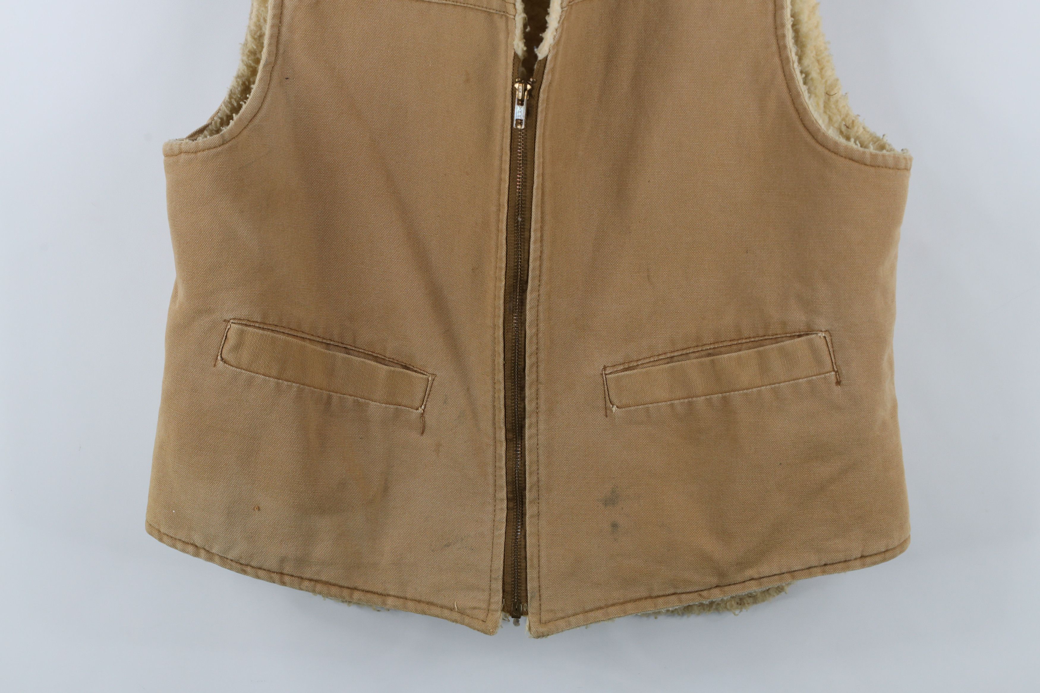 Carhartt × Vintage Vintage 80s 90s Carhartt Pile Fleece Lined Vest Jacket USA Size US L / EU 52-54 / 3 - 3 Thumbnail