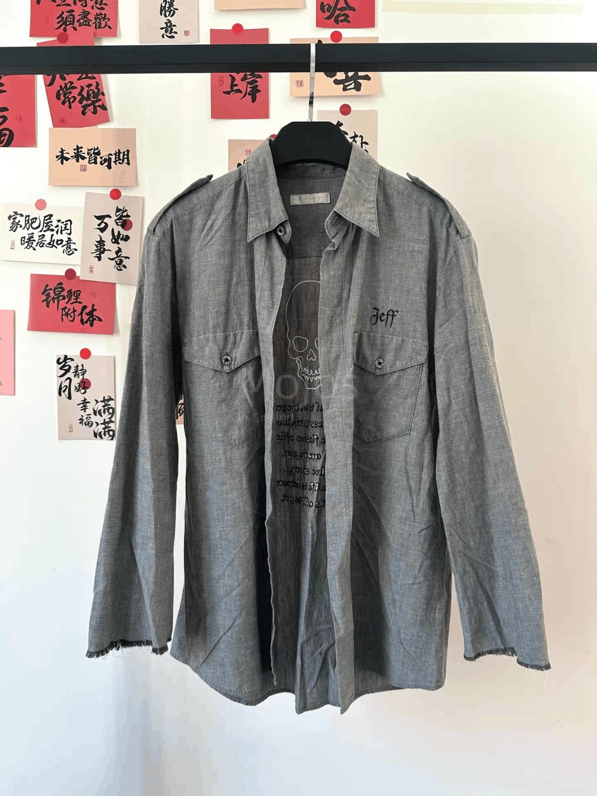 Sz 4 Number Nine 01SS Skull Archive Shirt-2508