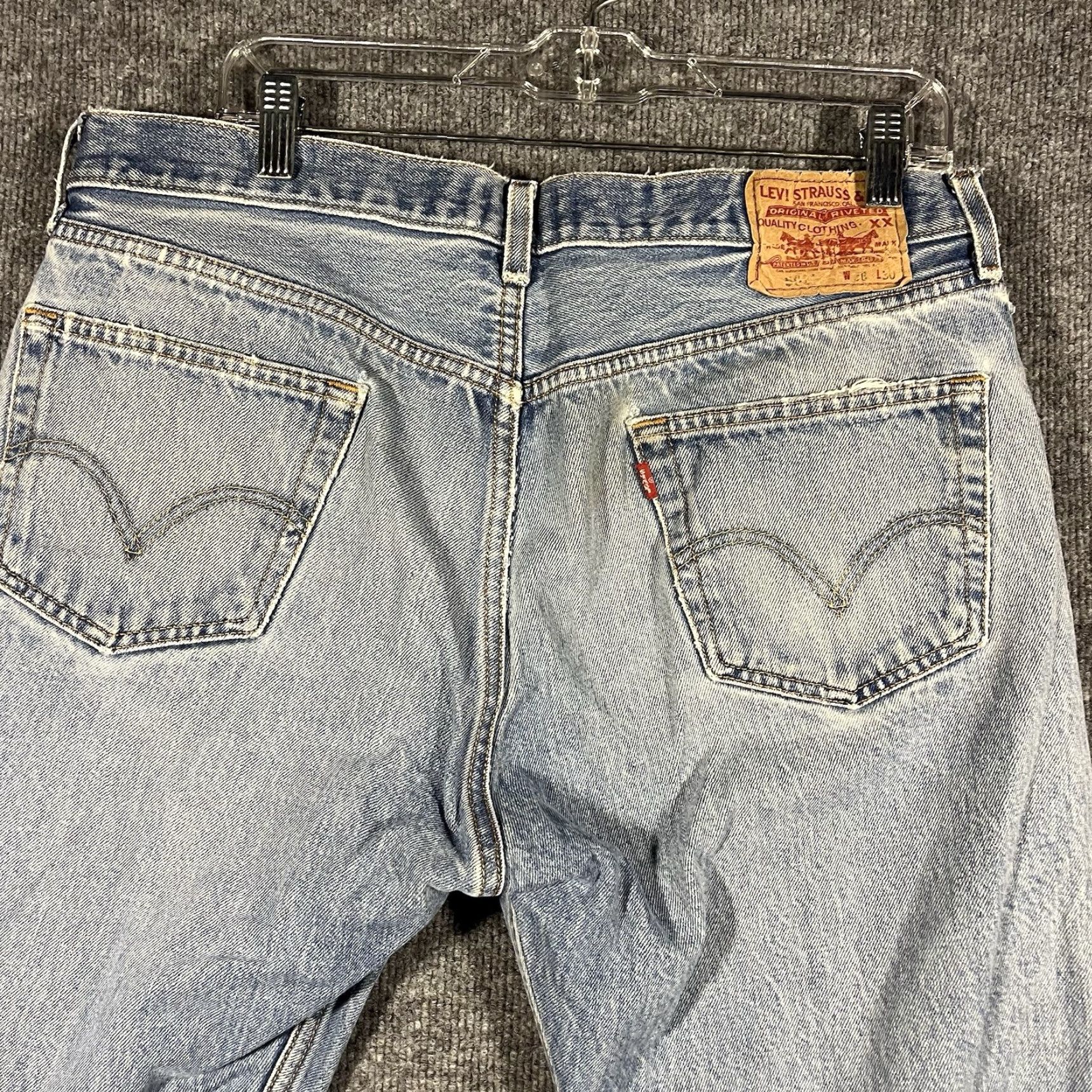 Levi's VINTAGE Levi's 501 Original Fit Jeans Mens 36x30 Blue Denim 5-Pocket 100% Cotton Distressed Rinse Button Closure Vintage Size US 36 / EU 52 - 7 Thumbnail