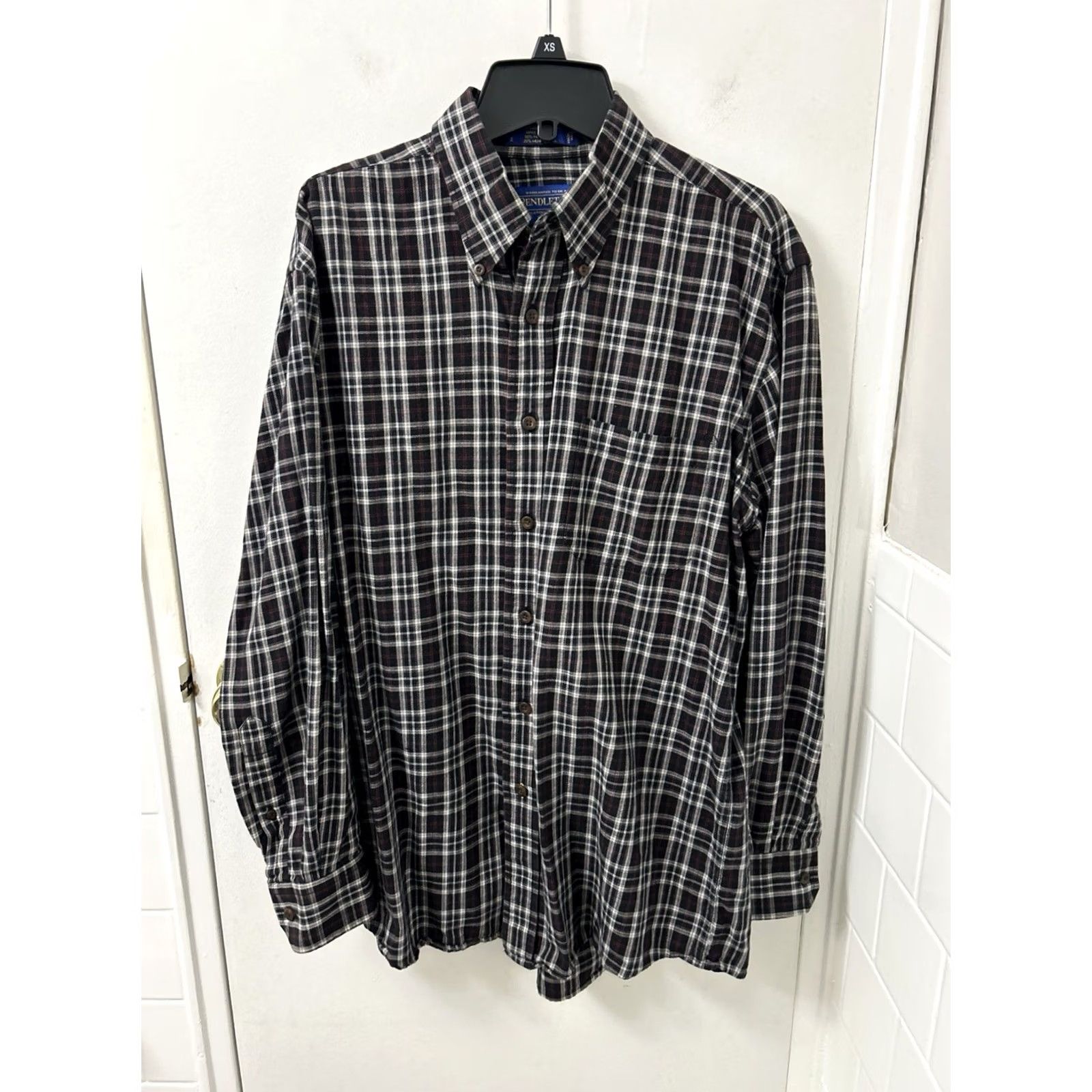 Pendleton Pendleton Shirt Mens Medium Black Plaid Merino Wool Pima Cotton Canterbury Cloth Size US M / EU 48-50 / 2 - 2 Thumbnail