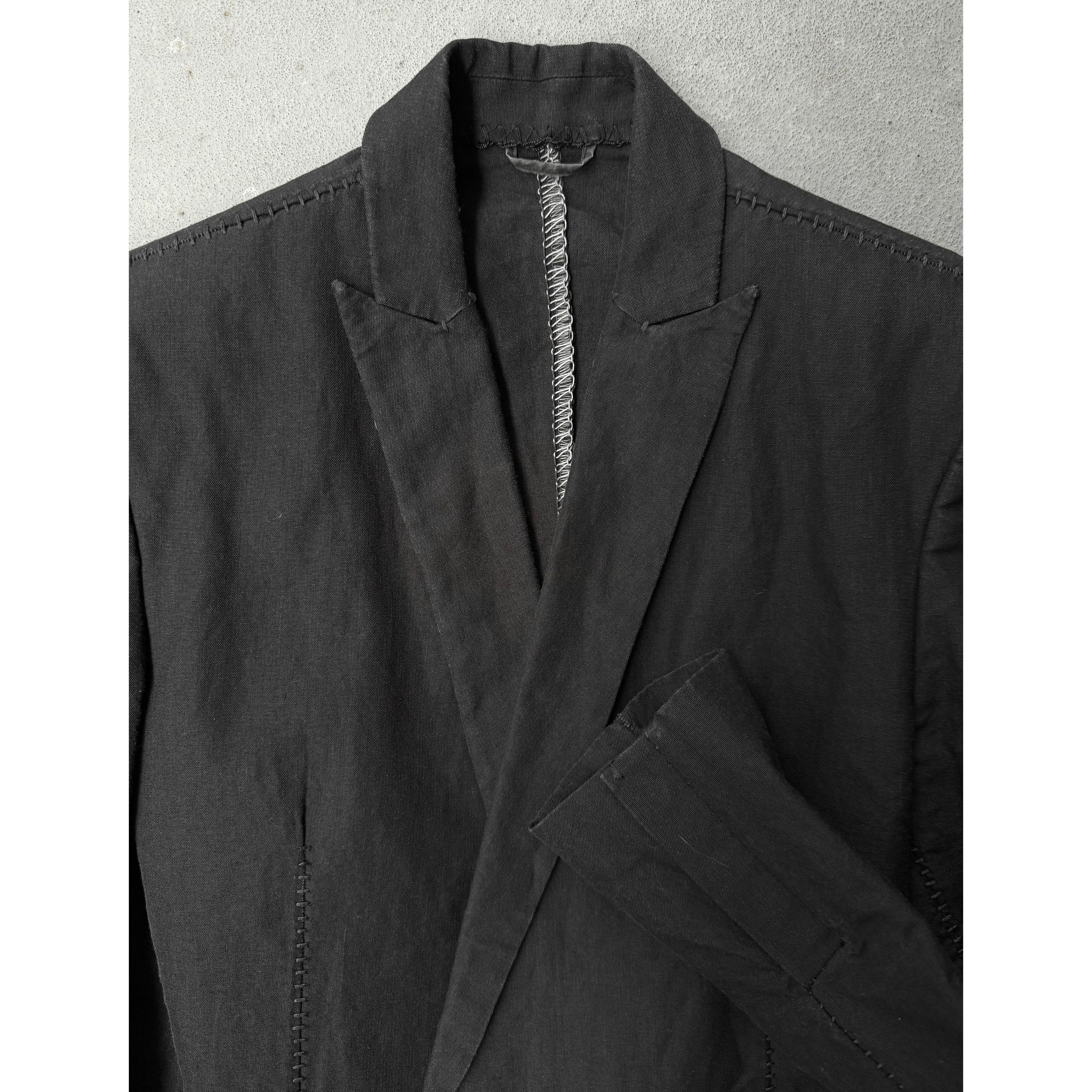 Leopold Bossert Leopold Bossert SS17 Selvedge Overlock Peak Lapel Linen Rami Size US S / EU 44-46 / 1 - 12 Thumbnail