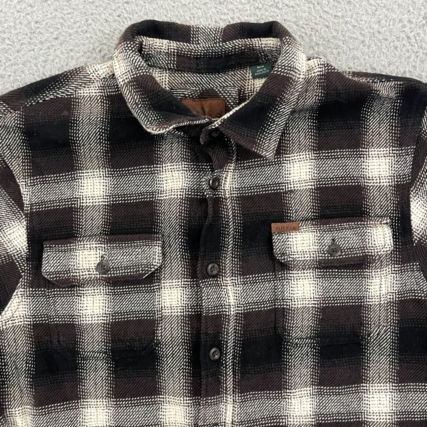 Orvis Orvis Shirt Mens M Brown Plaid Flannel Long Sleeve Button Pocket Heavy Cotton Size US M / EU 48-50 / 2 - 3 Thumbnail