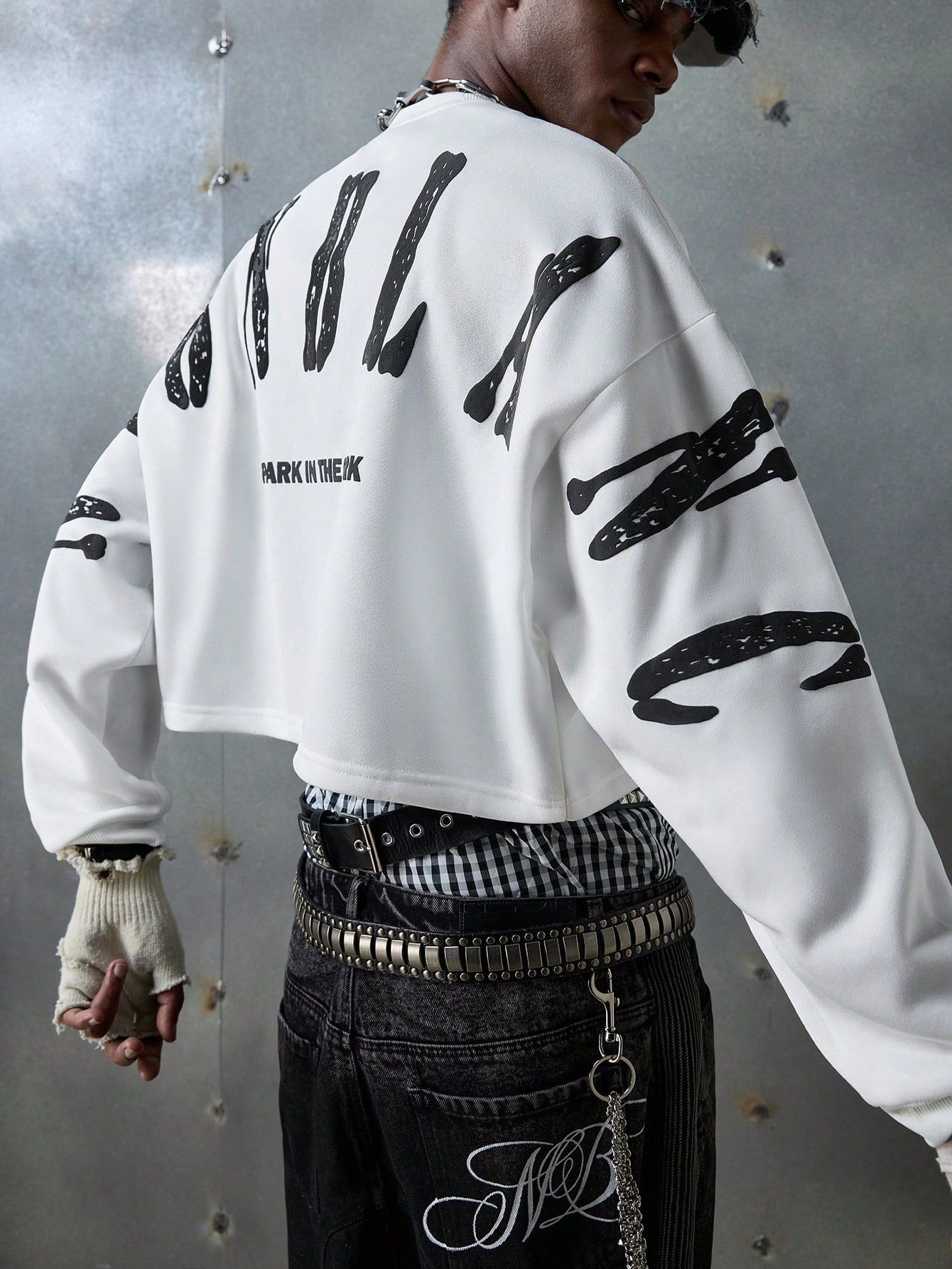 Vintage Round Neck Personalized Letter Print Long Sleeve T-Shirt Size S / US 4 / IT 40 - 1 Thumbnail