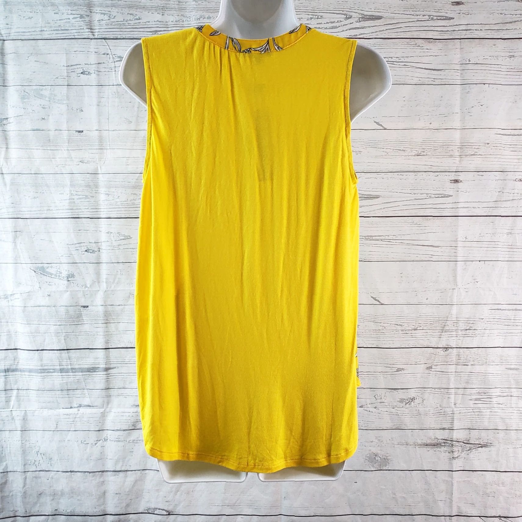 Vintage Papermoon Womens Blouse Fayette Mixed Material Sz S Yellow Floral Shirt Sleeveless Pullover VINTAGE No Size S / US 4 / IT 40 - 4 Thumbnail