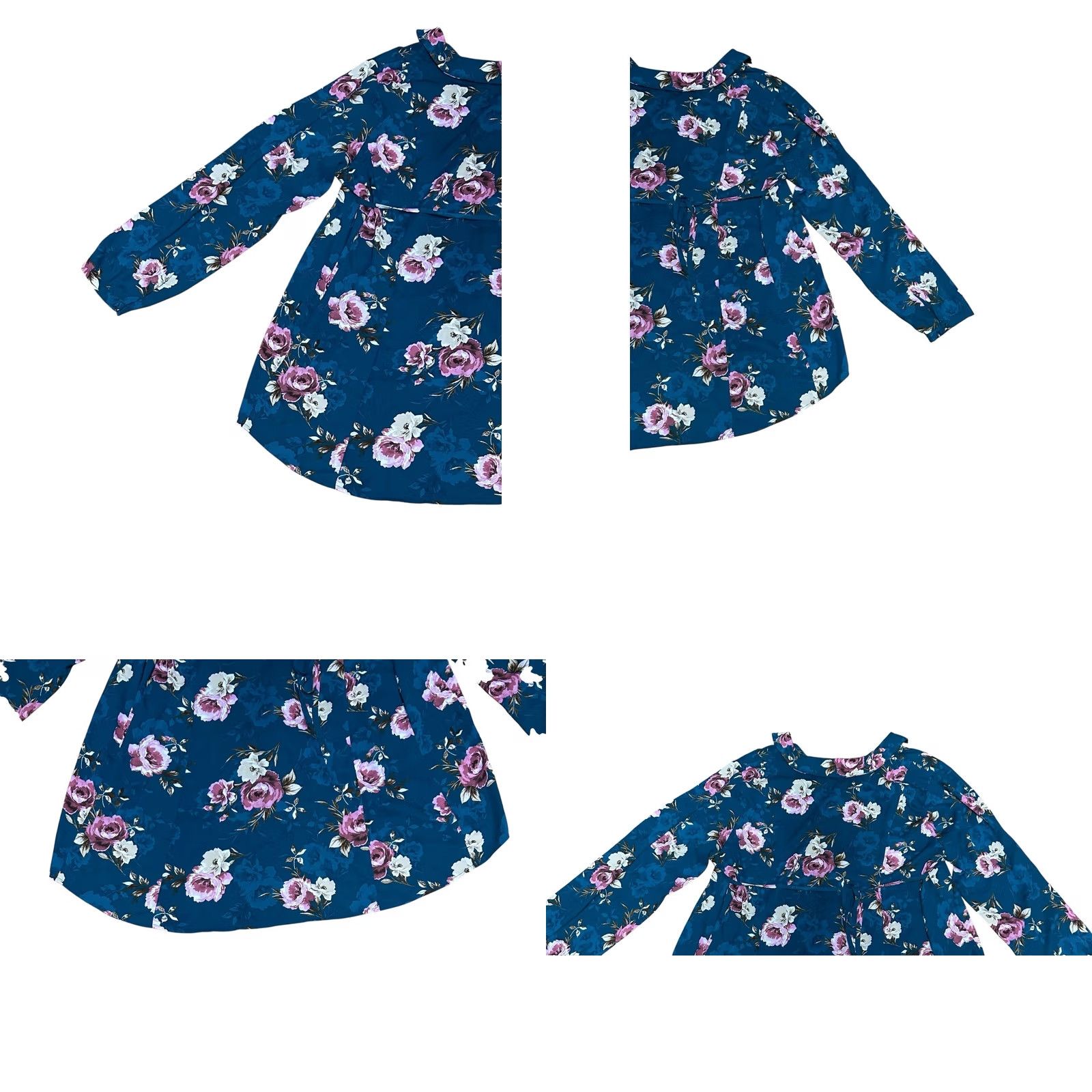 Torrid Torrid Blouse Long Sleeve Floral Fit and Flare Georgette Shirt Women's Sz 1 Blue Pattern Silk-like Polyester Sighted Vintage No Size XS / US 0-2 / IT 36-38 - 9 Thumbnail