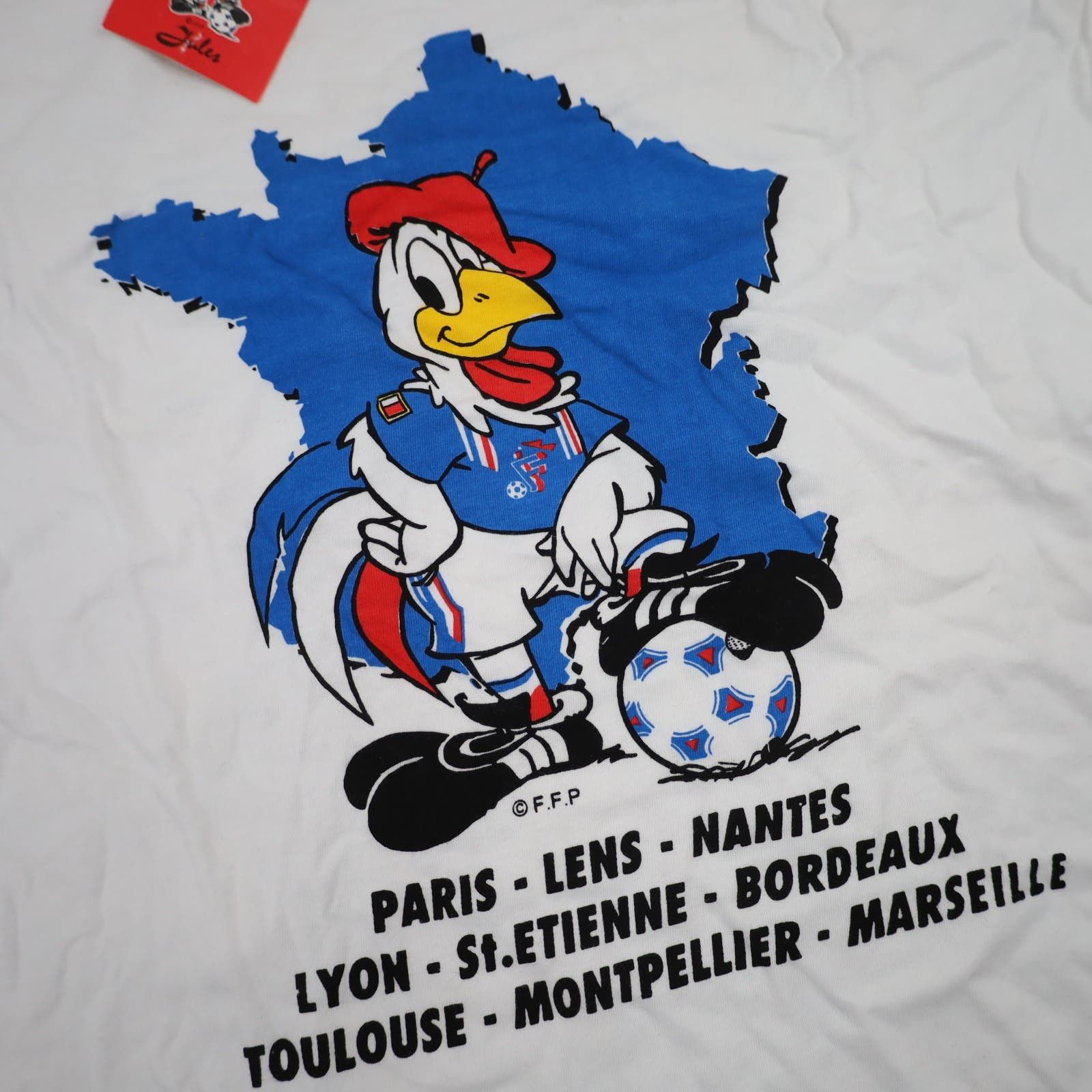 Vintage Vintage NWT Federation of France Football Graphic T Shirt Size US XL / EU 56 / 4 - 5 Thumbnail