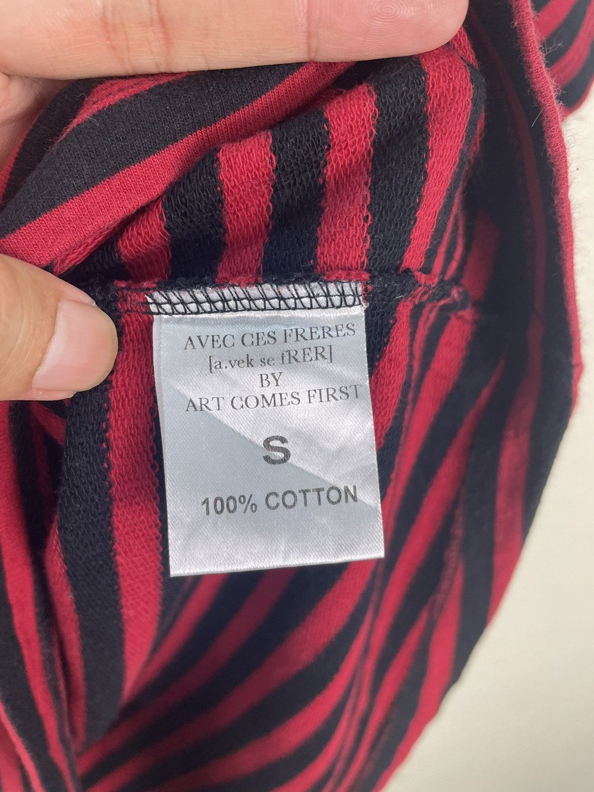 Art Comes First × Designer Avec Ces Freres x Art Comes First | Striped Punk Tee S Size US S / EU 44-46 / 1 - 4 Thumbnail
