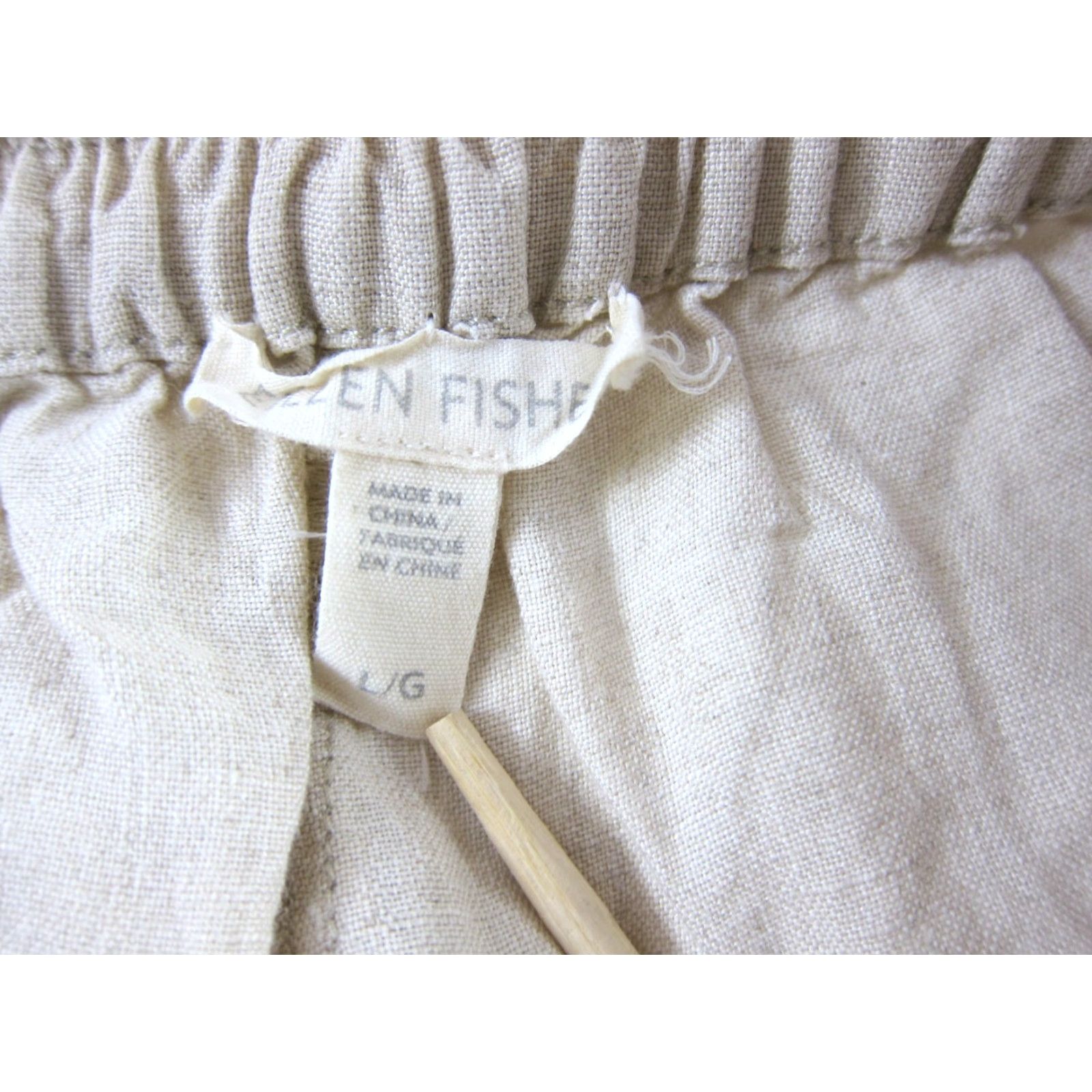 Eileen Fisher Eileen Fisher 100% Linen Beige Brown High Rise Pull On Chino Pant Women Large Size 36" / US 14 / IT 50 - 3 Thumbnail