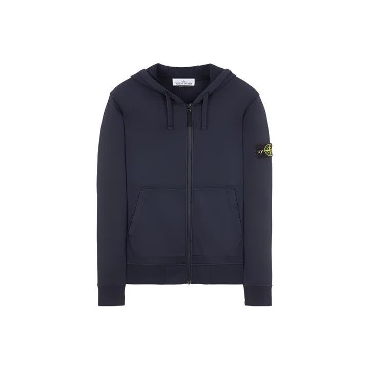 Stone Island Blue Hooded Zip Jacket