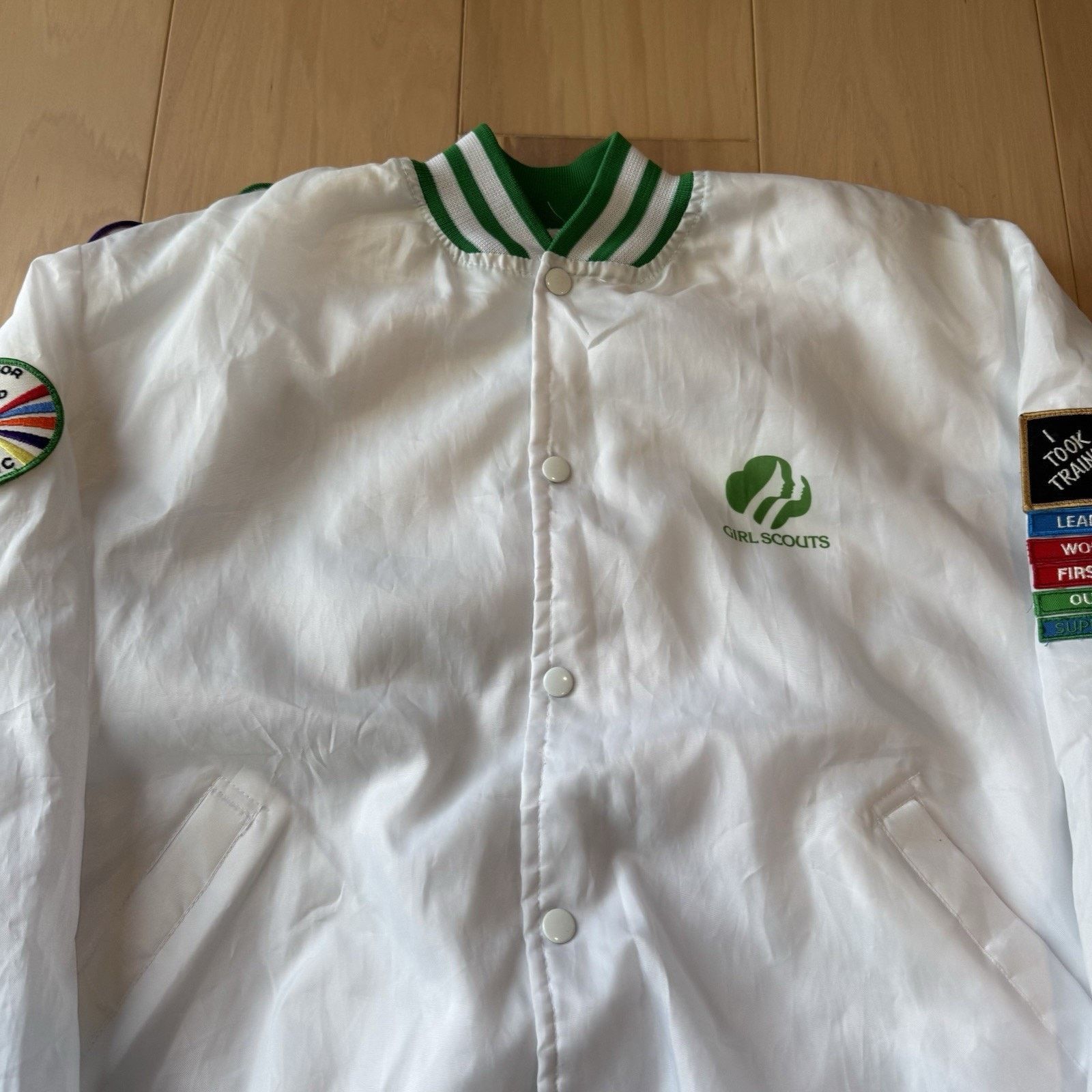 Vintage Vintage Girl Scout Bomber Jacket Medium White 80s Made USA Size US L / EU 52-54 / 3 - 3 Thumbnail